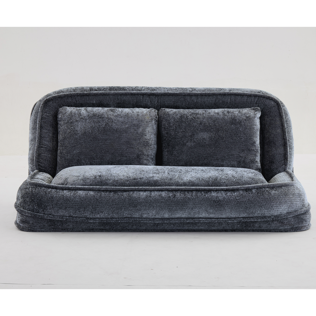 2-in-1 Extra Large Chenille Floor Couch Loveseat for Humans & Dogs