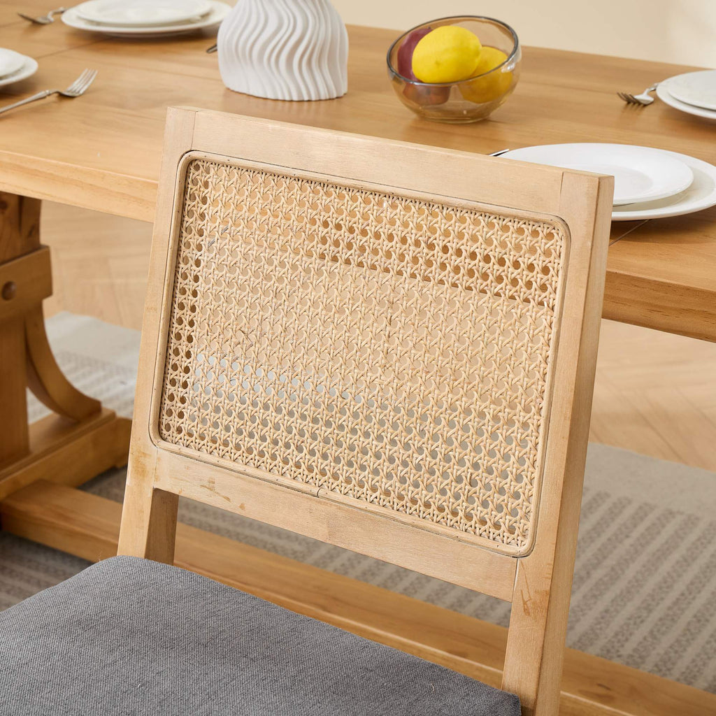 Farmhouse Rattan Dining Chairs (Set of 2)
