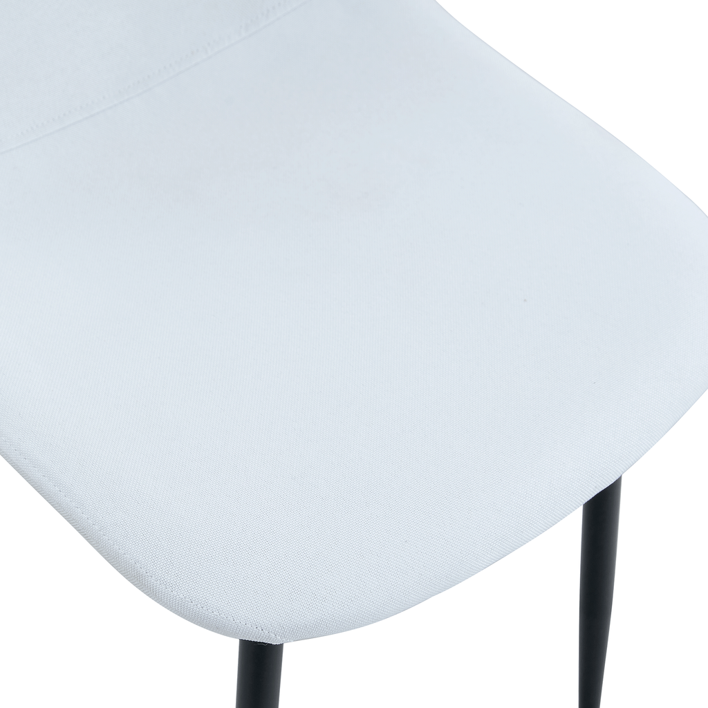Luxury Simple Chair Black Linen Dining Chair  (Set of 4)