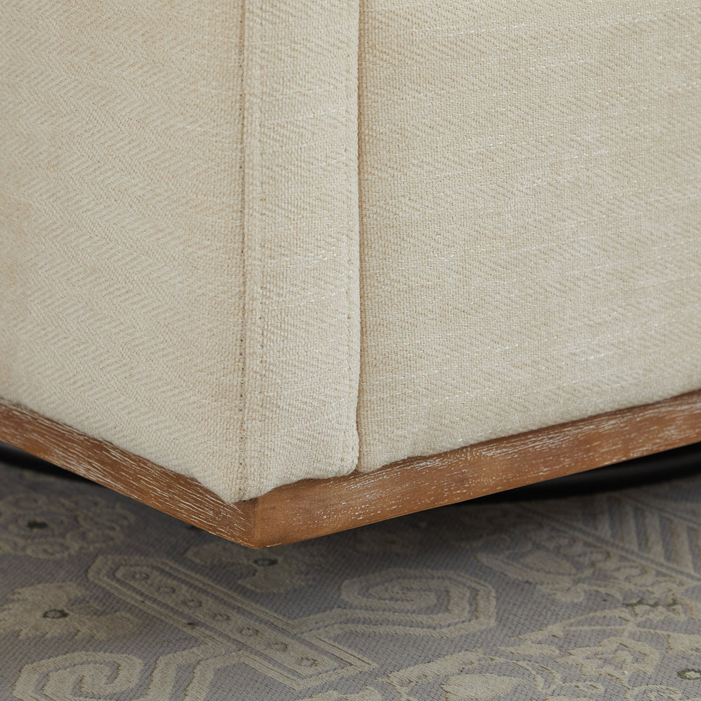Modern Square Chenille Upholstered Swivel Accent Chair