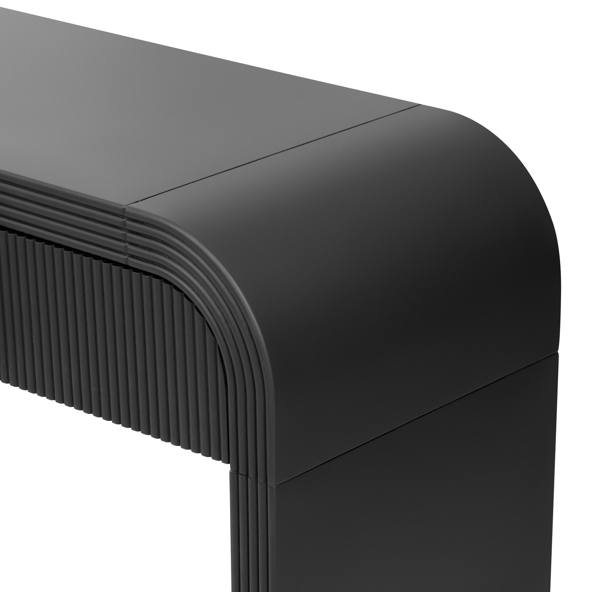 Modern Console Fluted Entryway Table with Rounded Silhouette