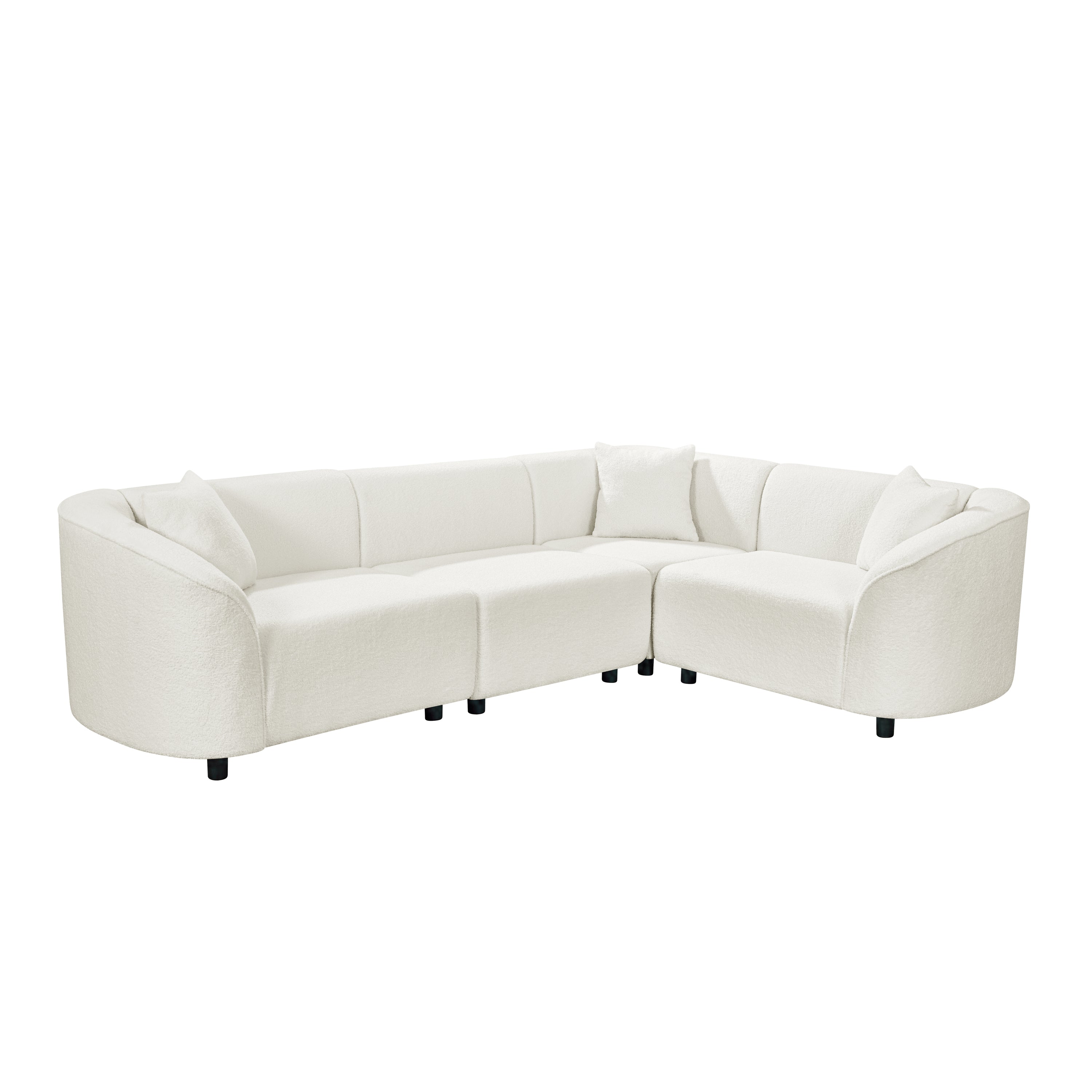 104' L-Shaped Curved Contemporary Sectional Sofa