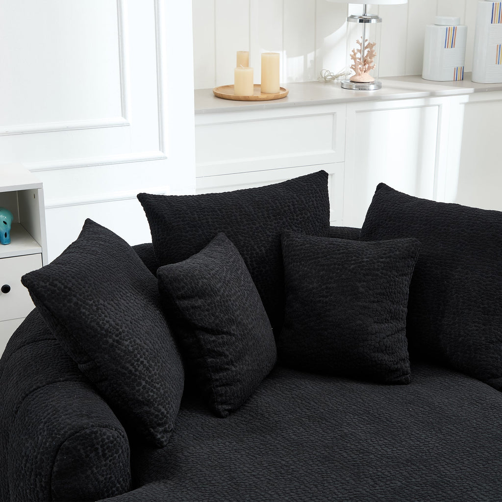 Oversized Oval Upholstered Bean Bag Sofa