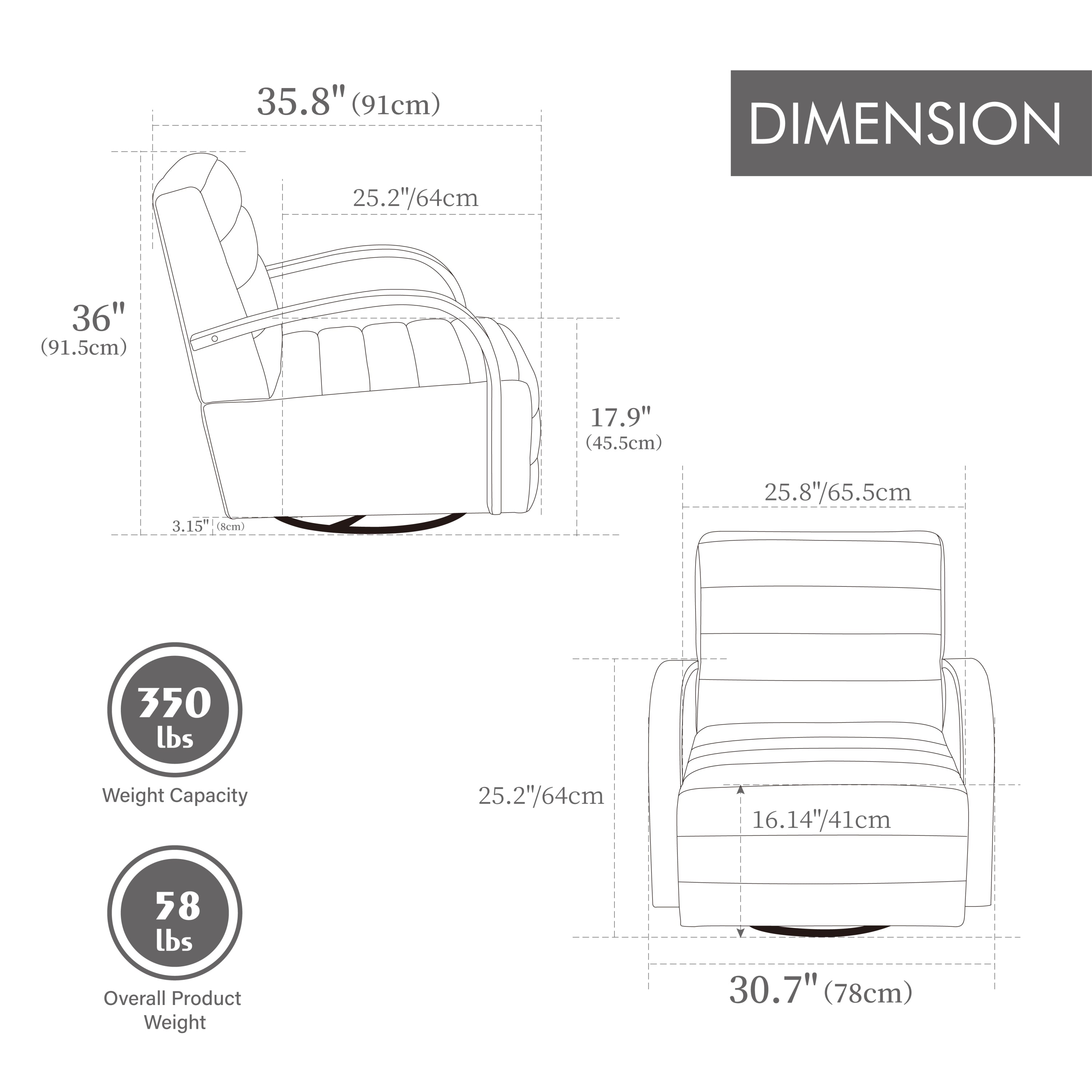 Modern Upholstered 360° Swivel Accent Chair