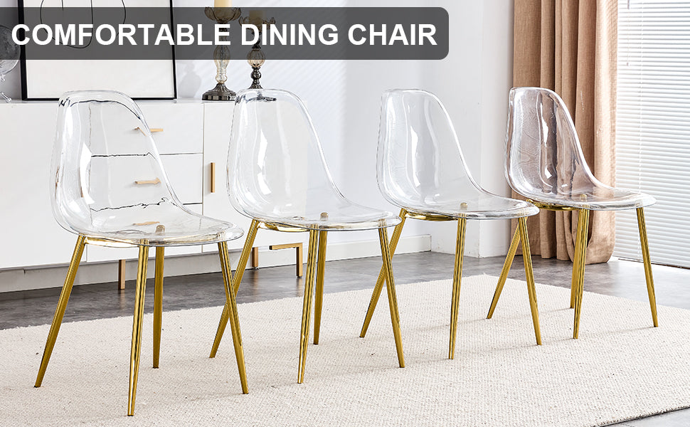Modern Minimalist Transparent Metal Dining Chairs