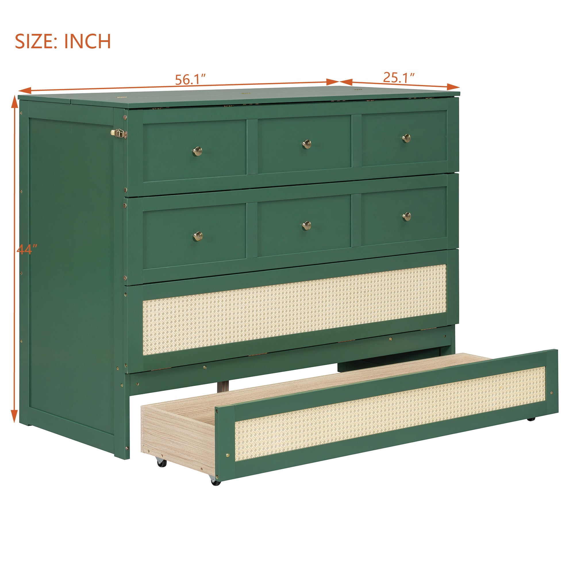 Full Size Murphy Bed with Large Drawers