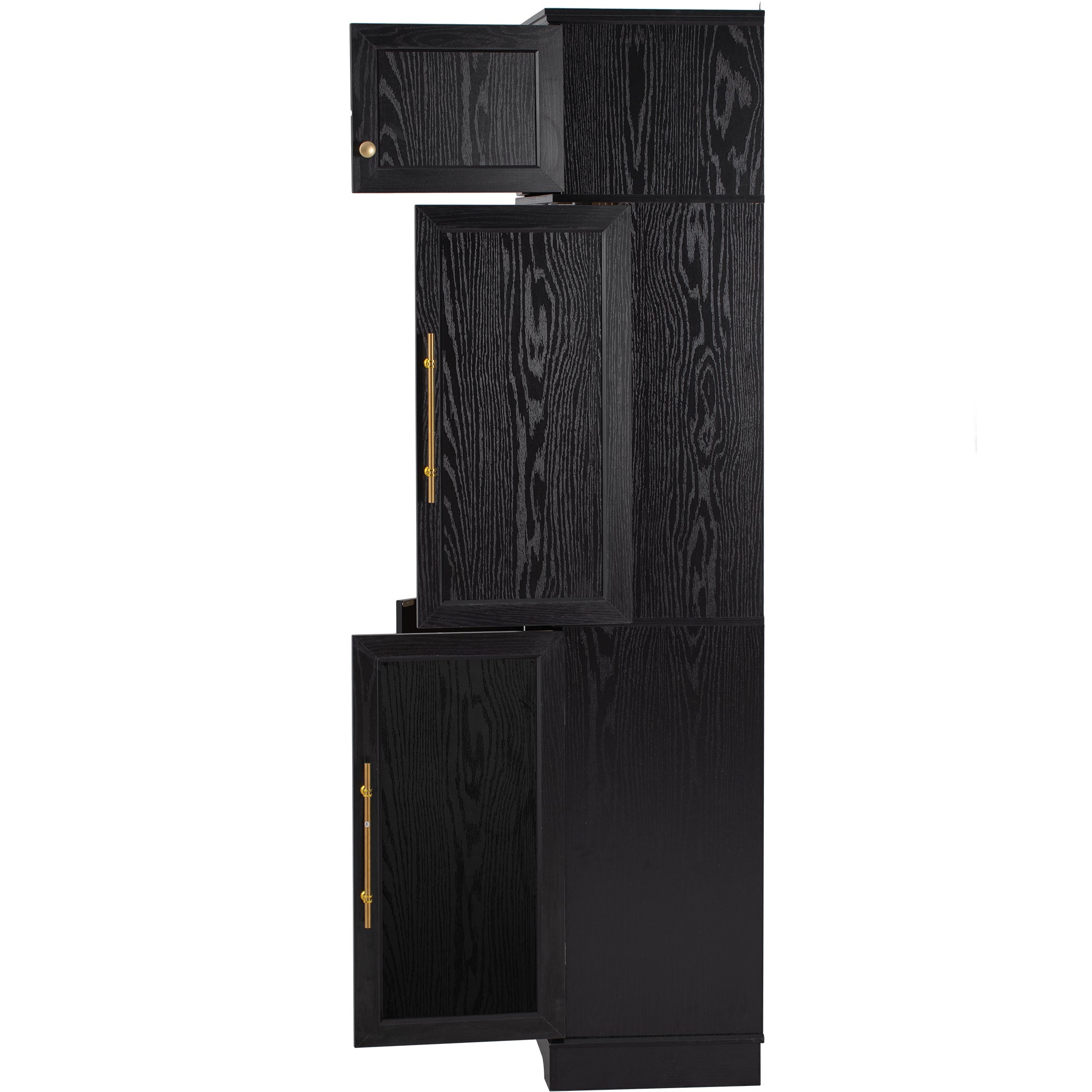 78" Tall Farmhouse Kitchen Pantry Cabinet with Shelves Drawer Wine Rack