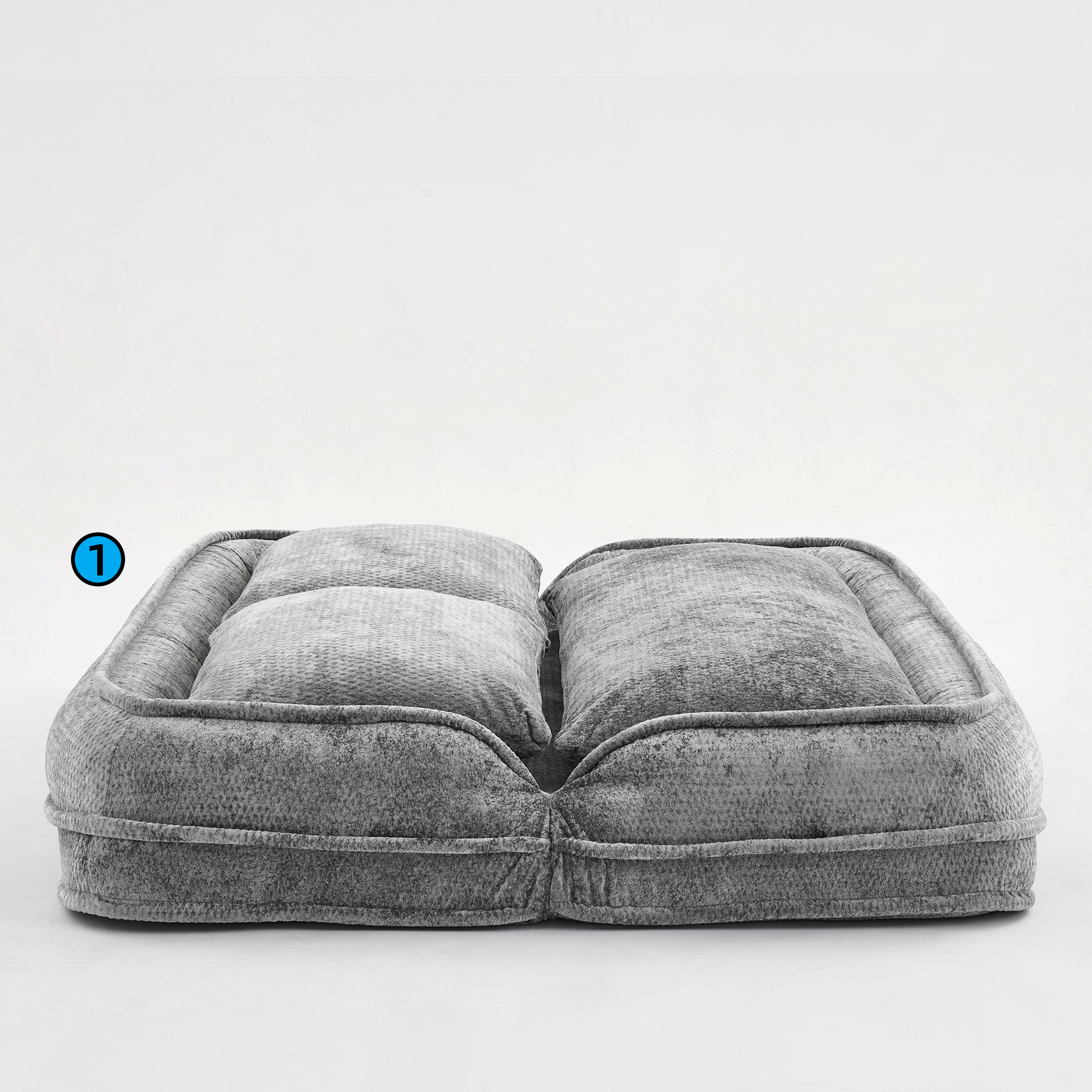 2-in-1 Extra Large Chenille Floor Couch Loveseat for Humans & Dogs