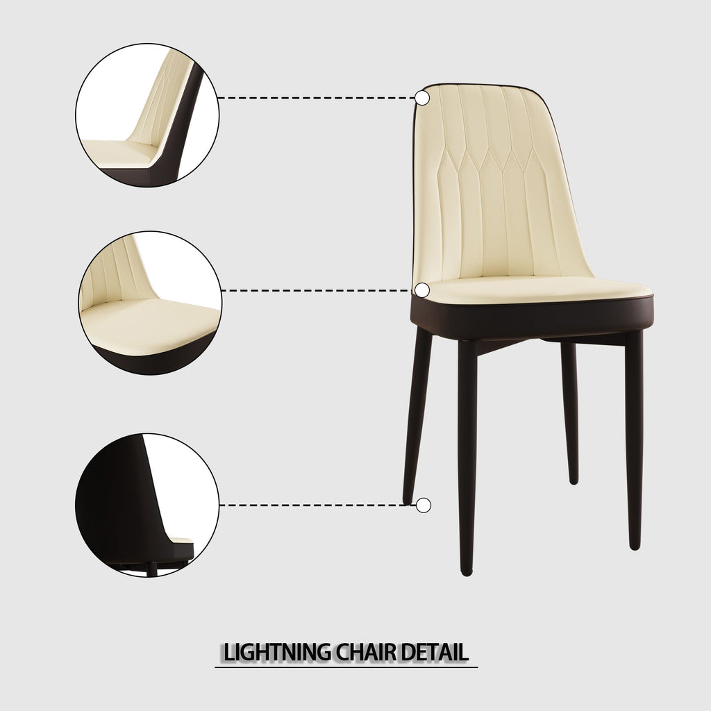 Modern Dining Chair Set of 4 with High-Quality PU Leather
