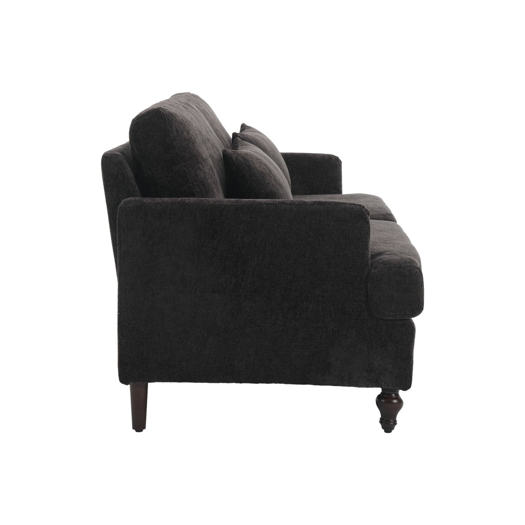 Mid Century Modern Chenille Fabric Loveseat Sofa