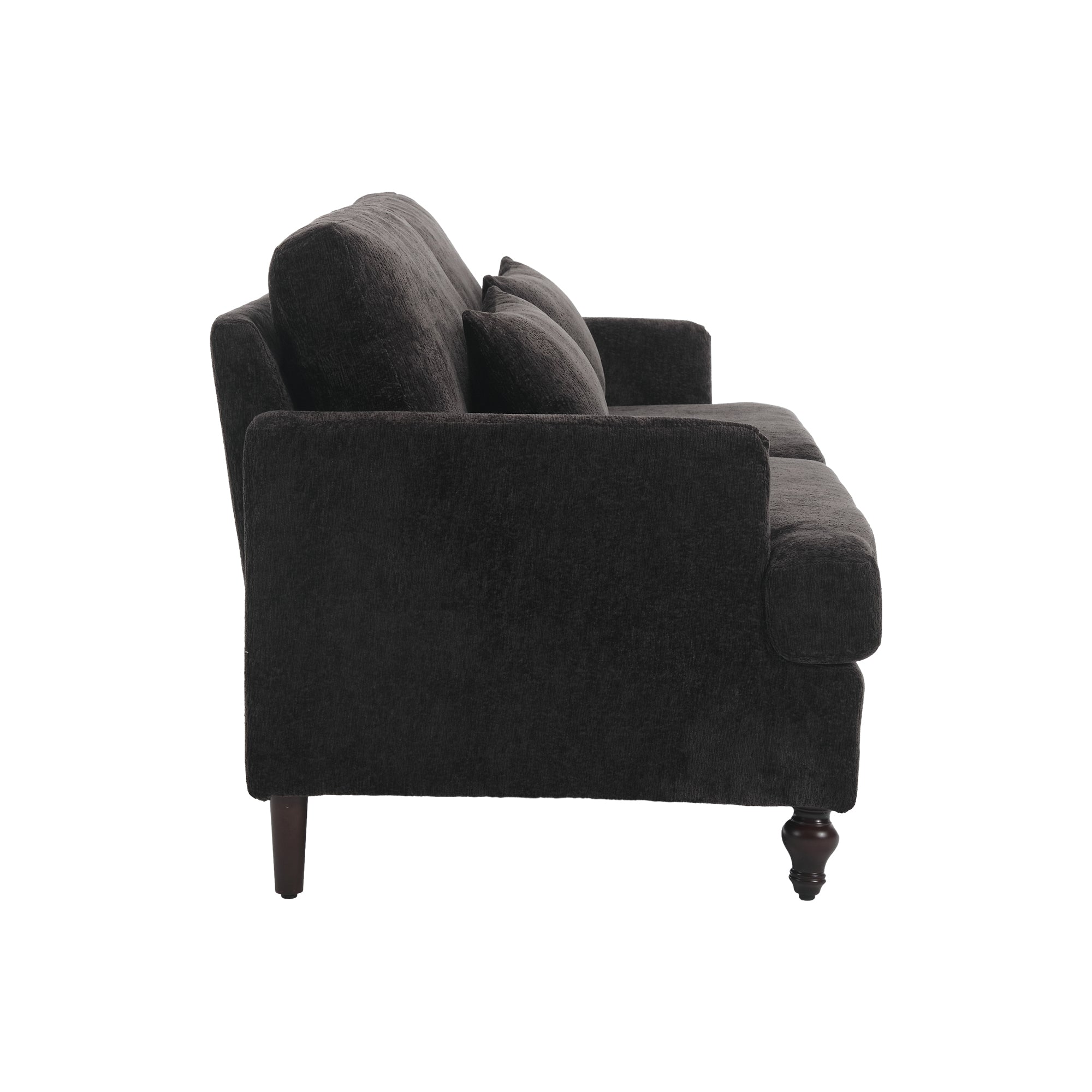 Mid Century Modern Chenille Fabric Loveseat Sofa