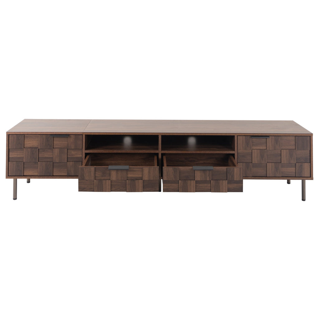 Mid Century TV Stand with 2 Drawers