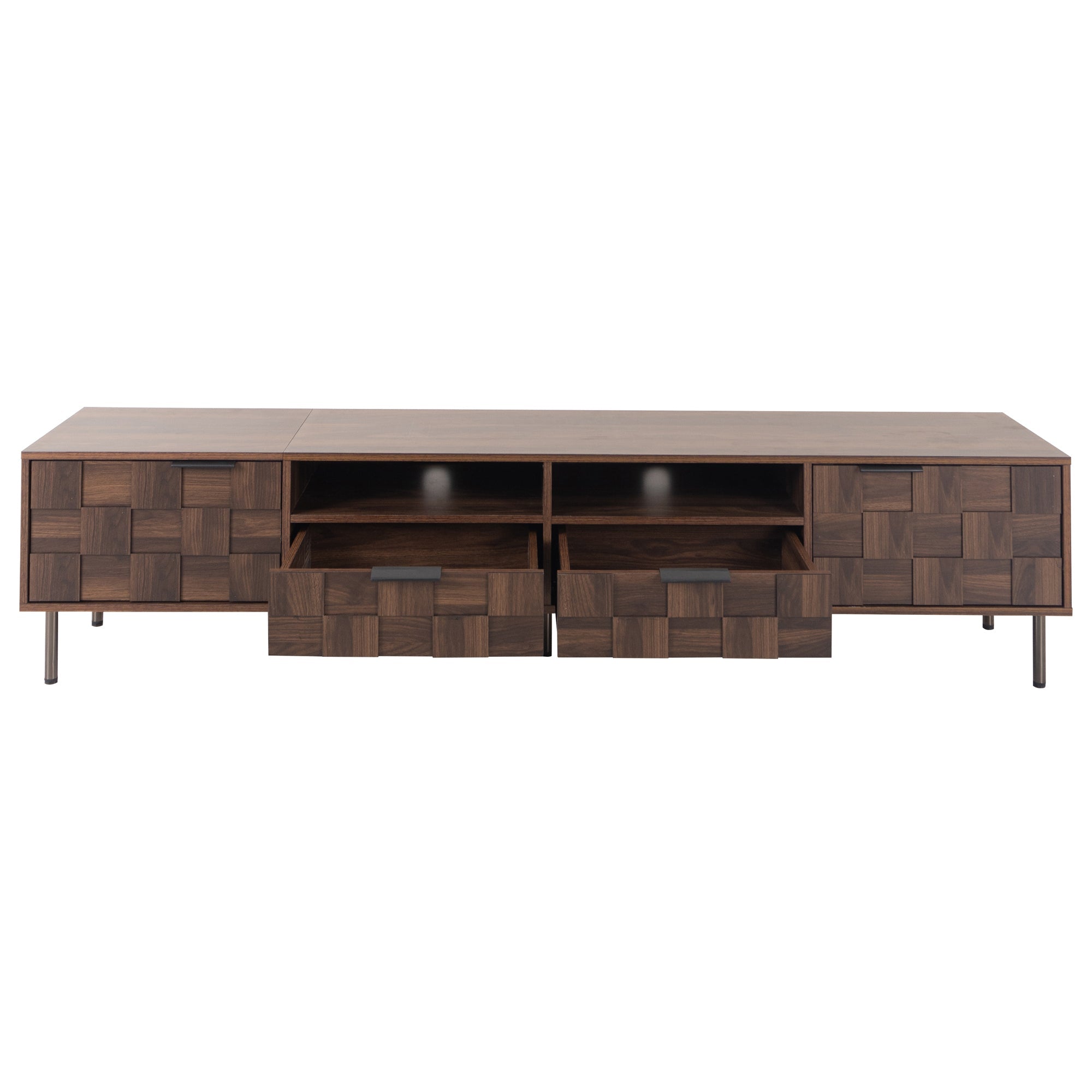 Mid Century TV Stand with 2 Drawers