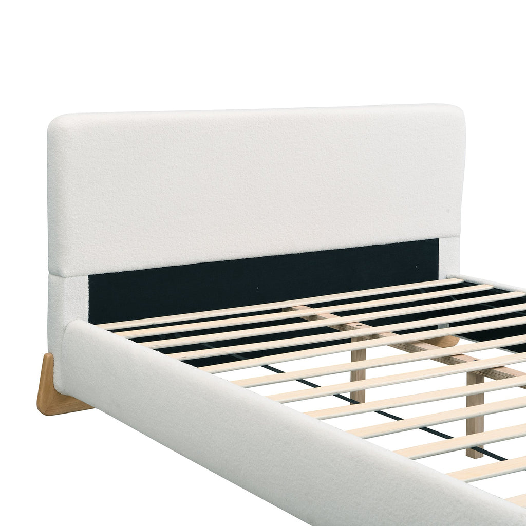 Elegant Boucle Upholstered Bed