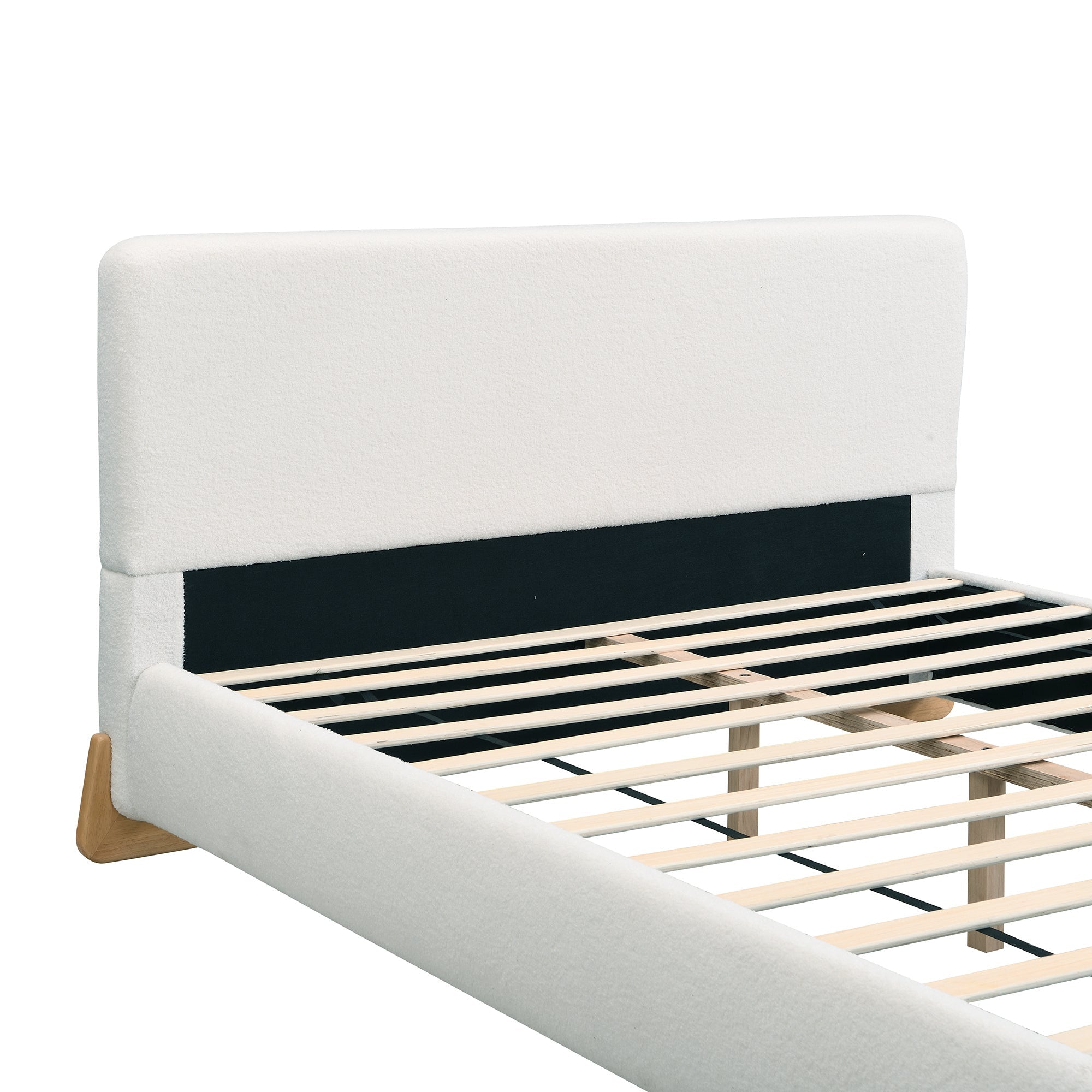 Elegant Boucle Upholstered Bed