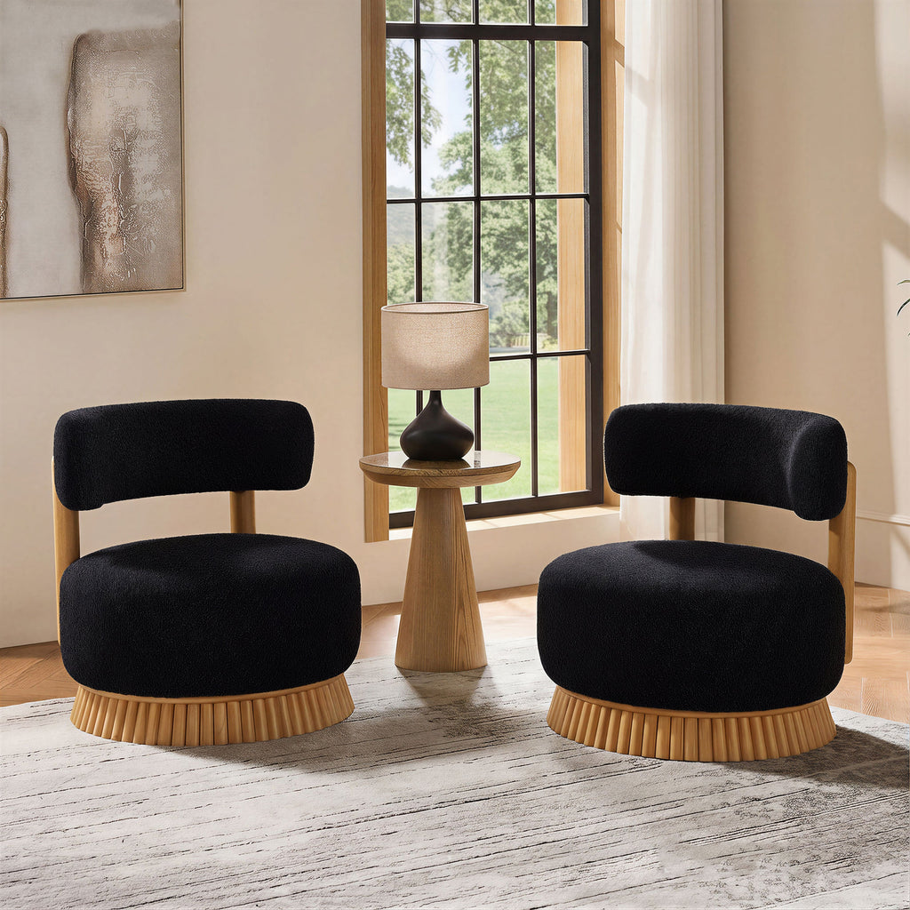 Modern Armless Chair with Wooden Base Featuring Thatched Roof Rod Design