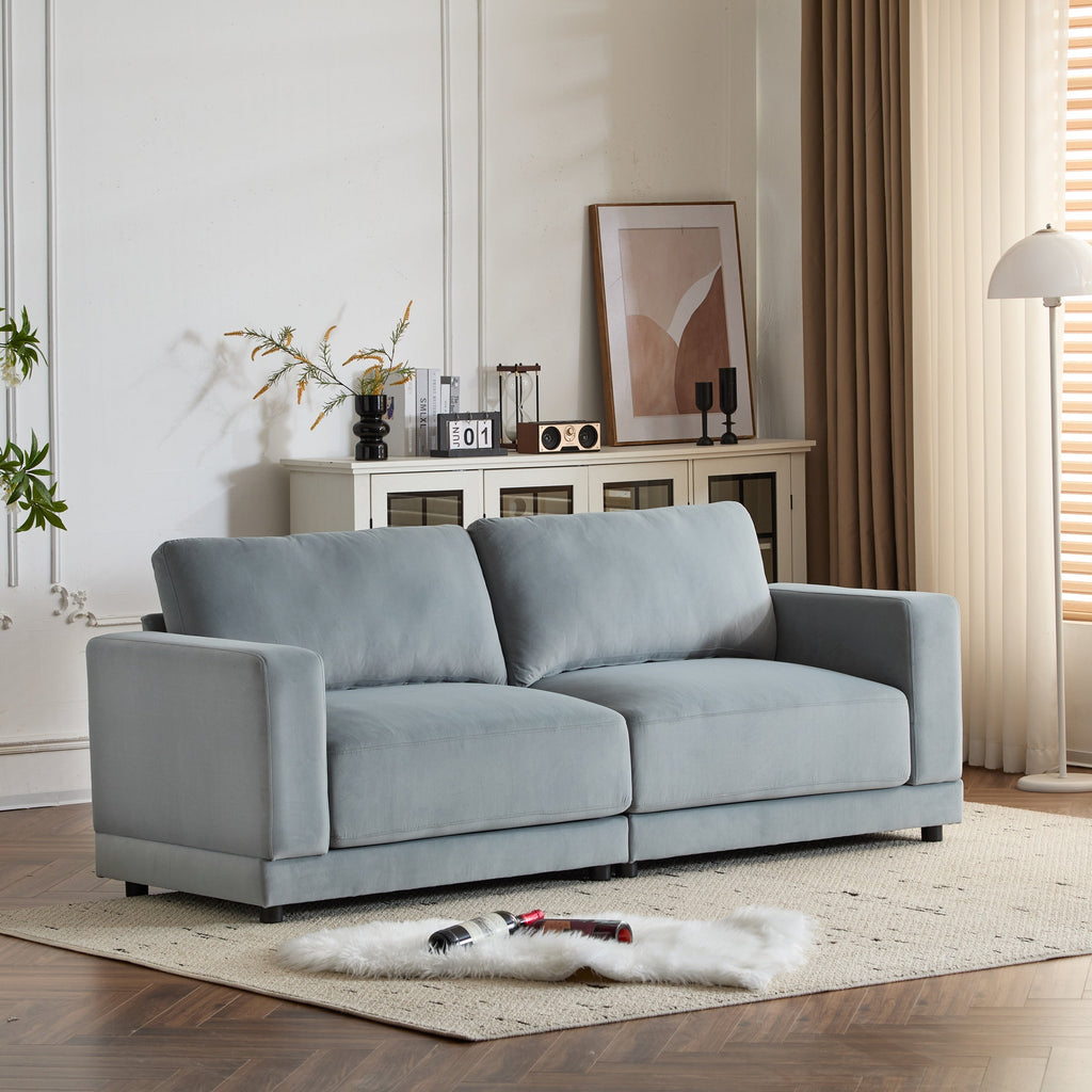 81'' Modern Square Arm Sofa with Soft Fabric Upholstery