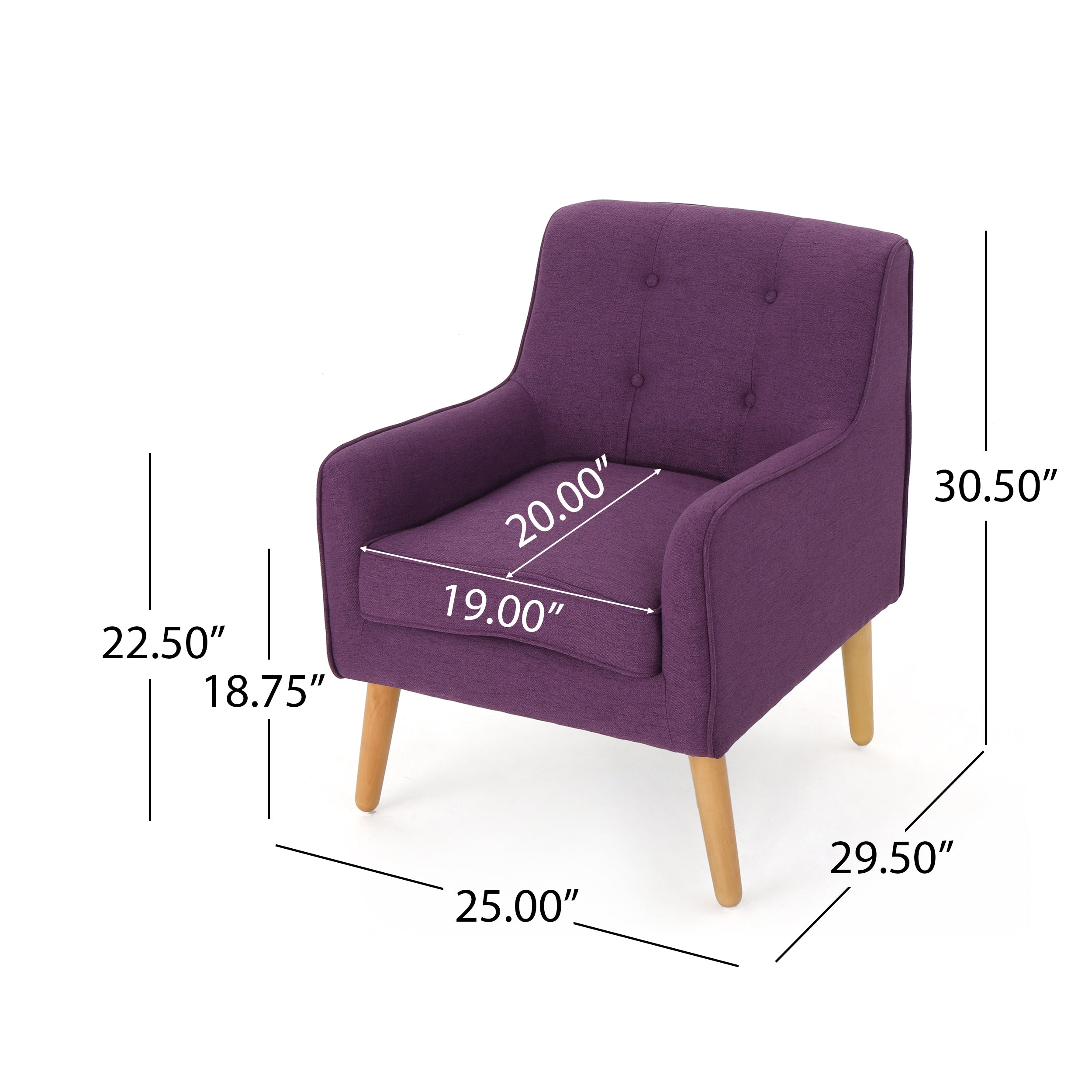 Mid-Century Modern Arm Chair with Tufted Back