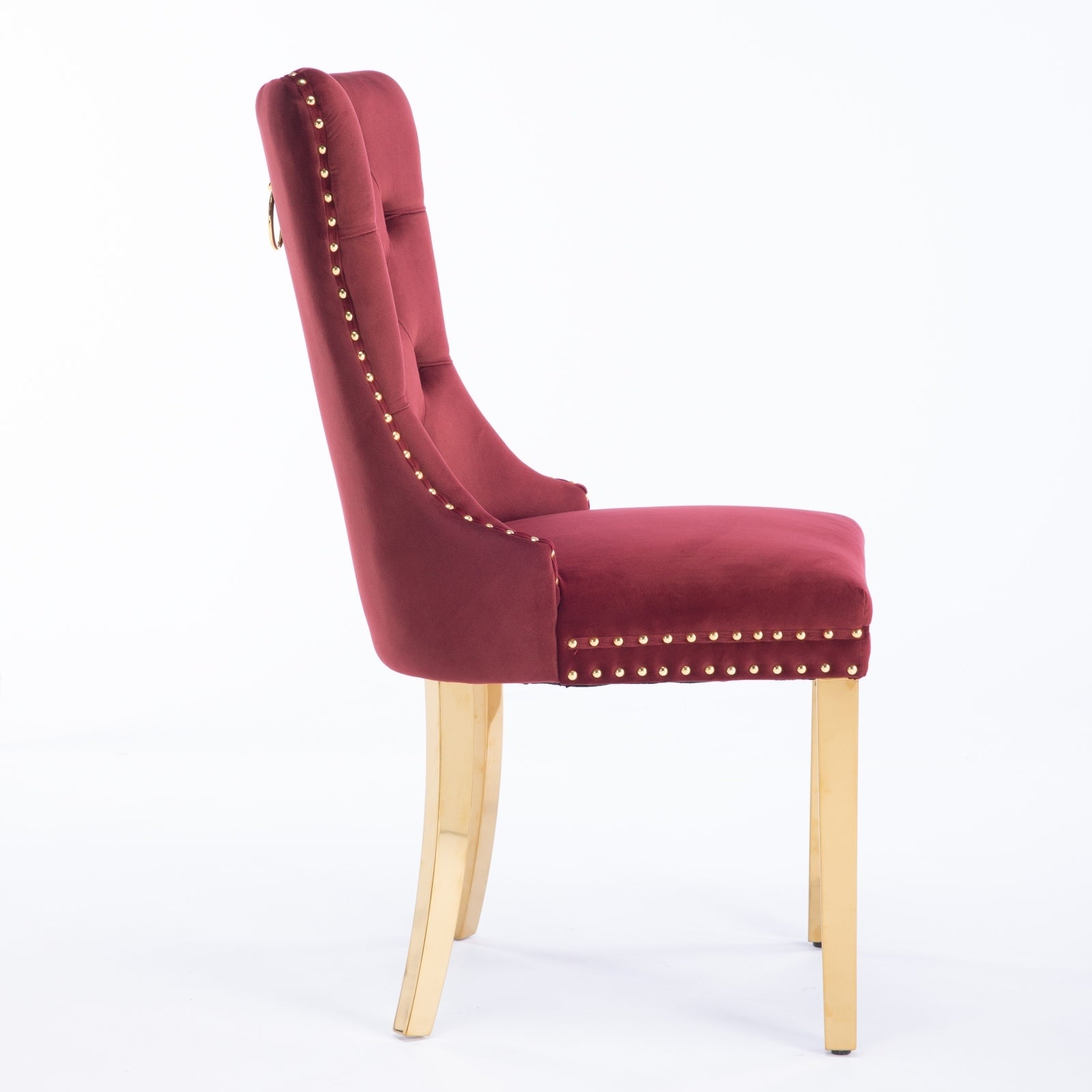 Modern High-end Tufted Solid Wood Velvet Dining Chair(Set of 2)