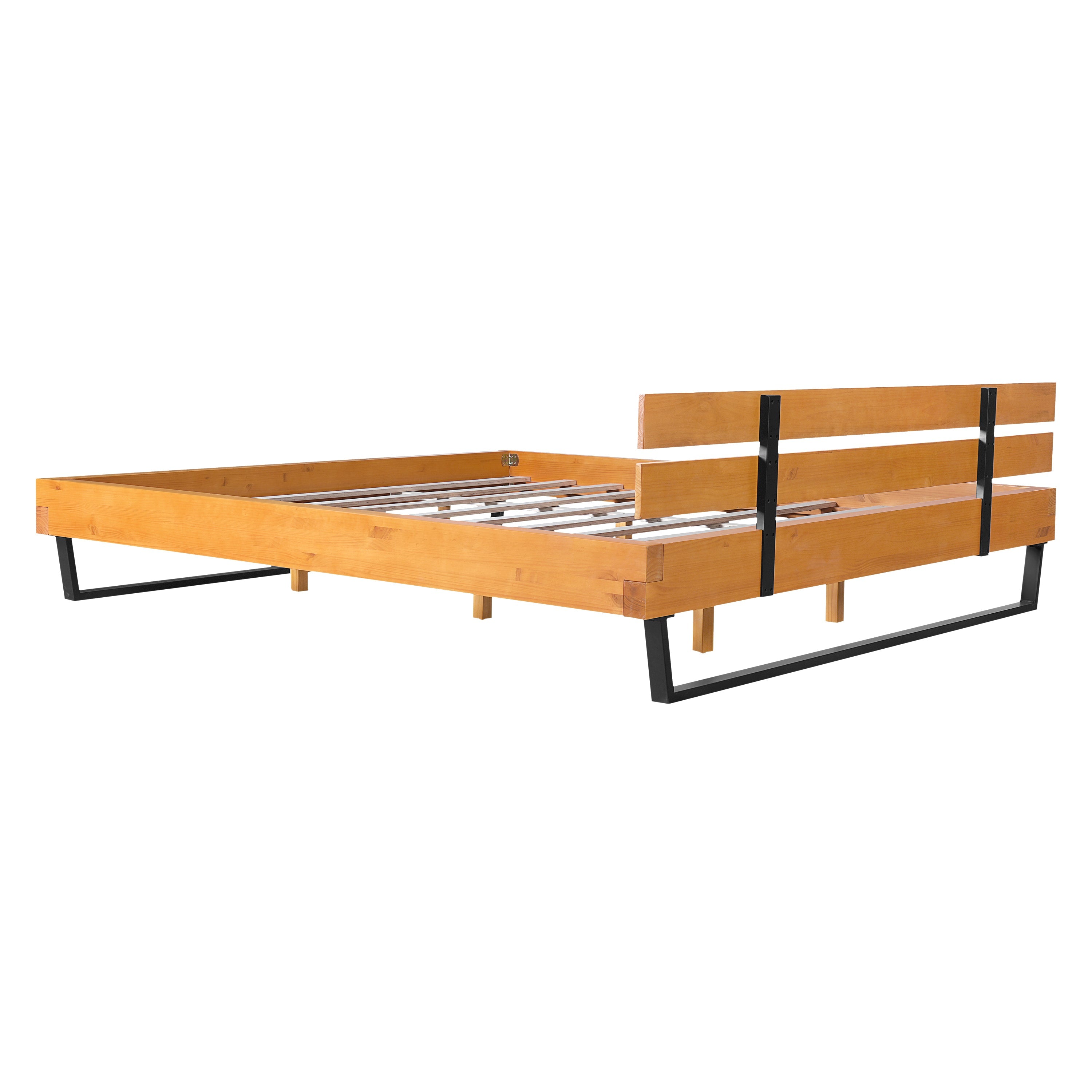Natural Pine Wood Queen/King Size Bed Frame