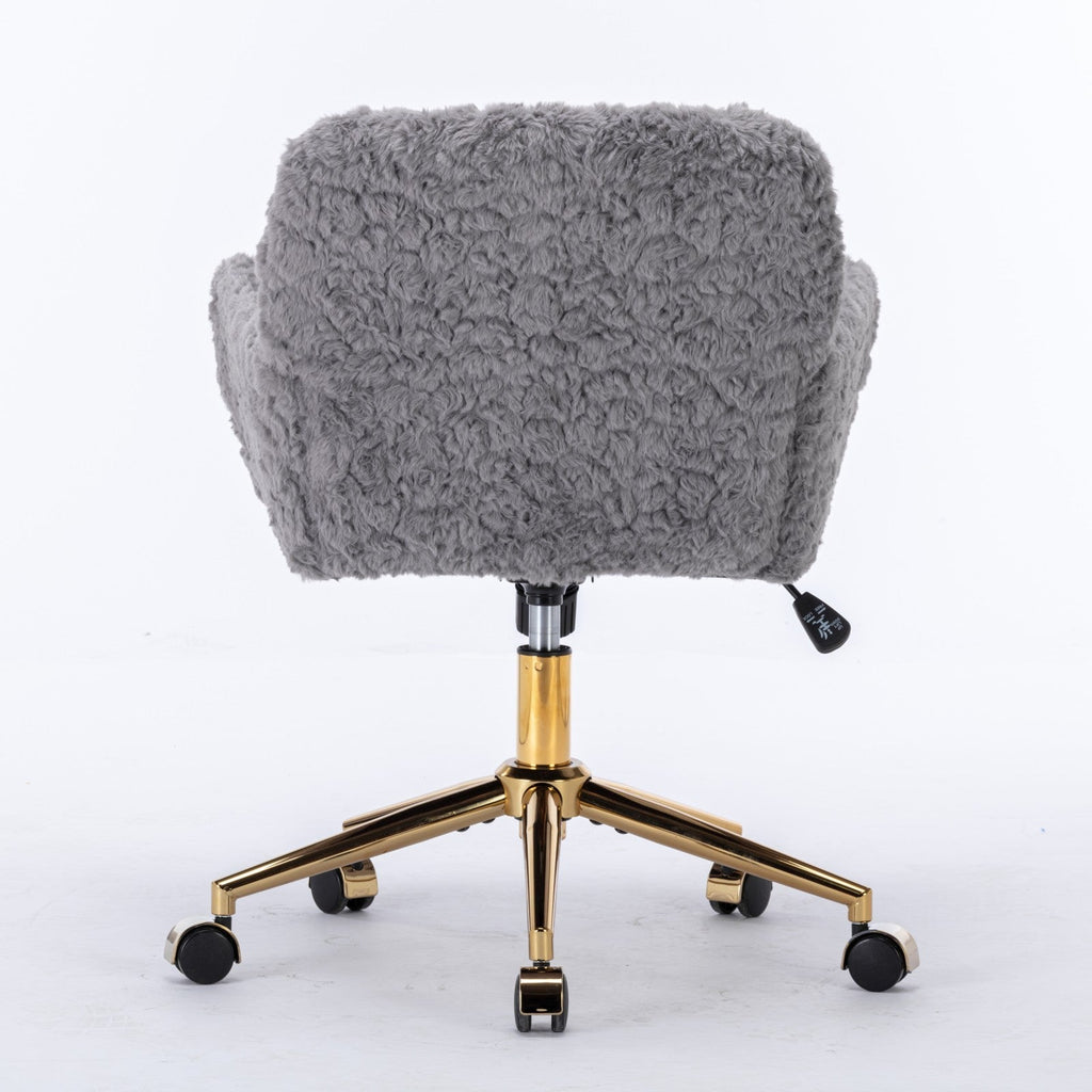 Violet Velve Home Office Chair with Golden Metal Base