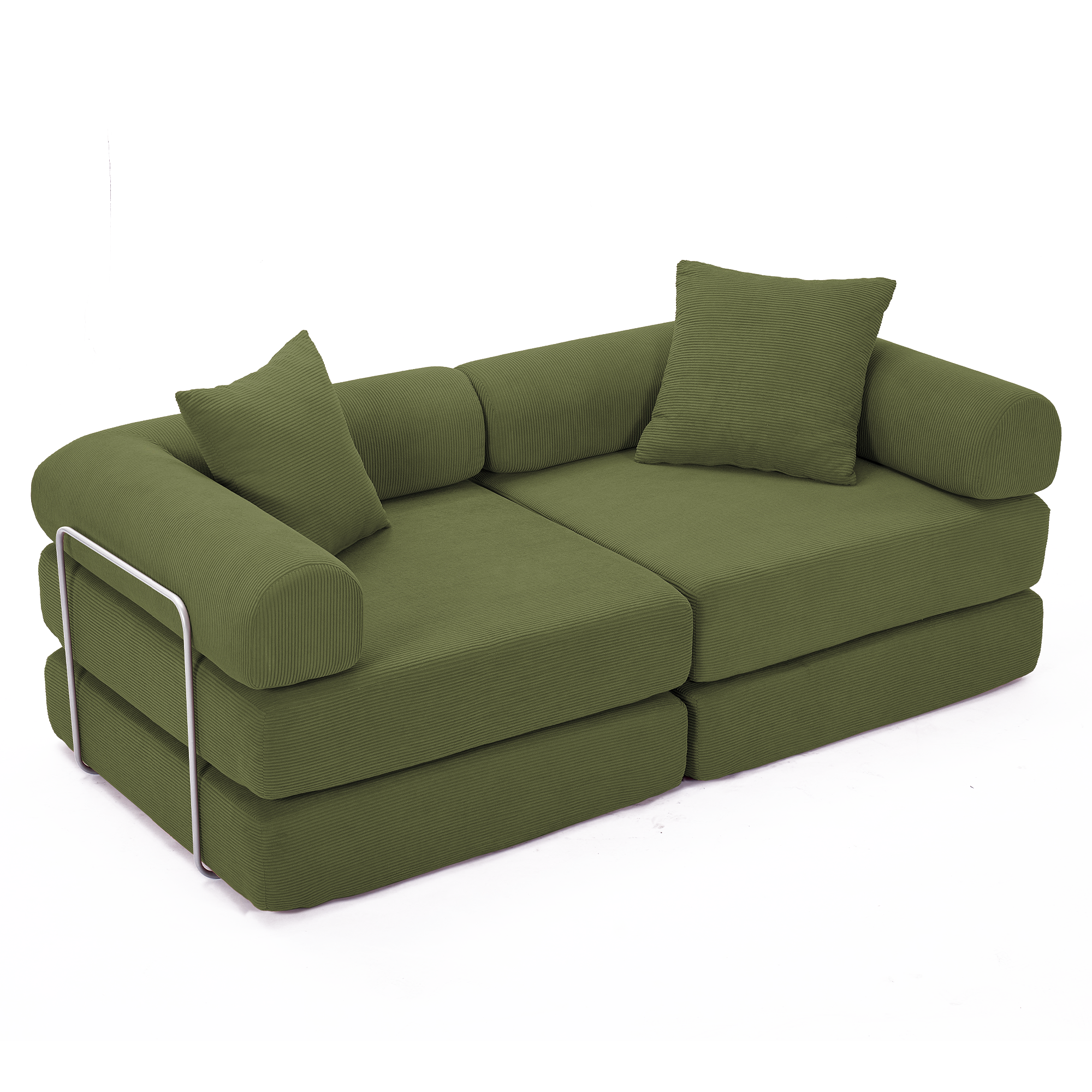 2 Seat Convertible Couch Folding Mattress Couch Sofa Bed