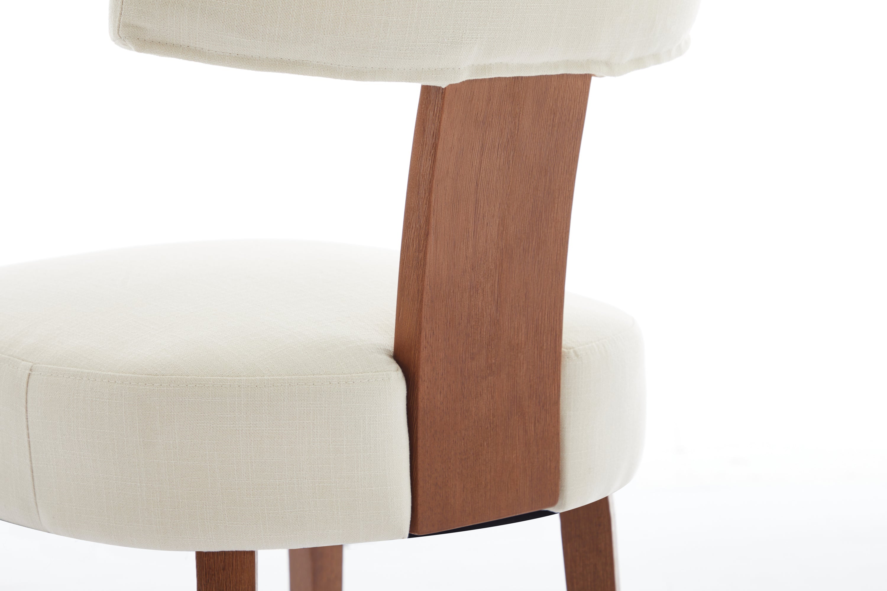 2Pcs  Modern Armless Dining Chairs With Curved Wingback and Solid Wooden Legs