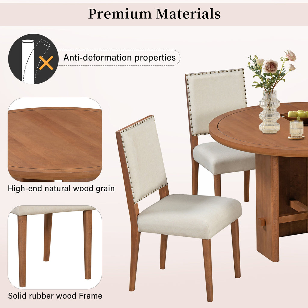 Minimalist Farmhouse Round Dining Table Set