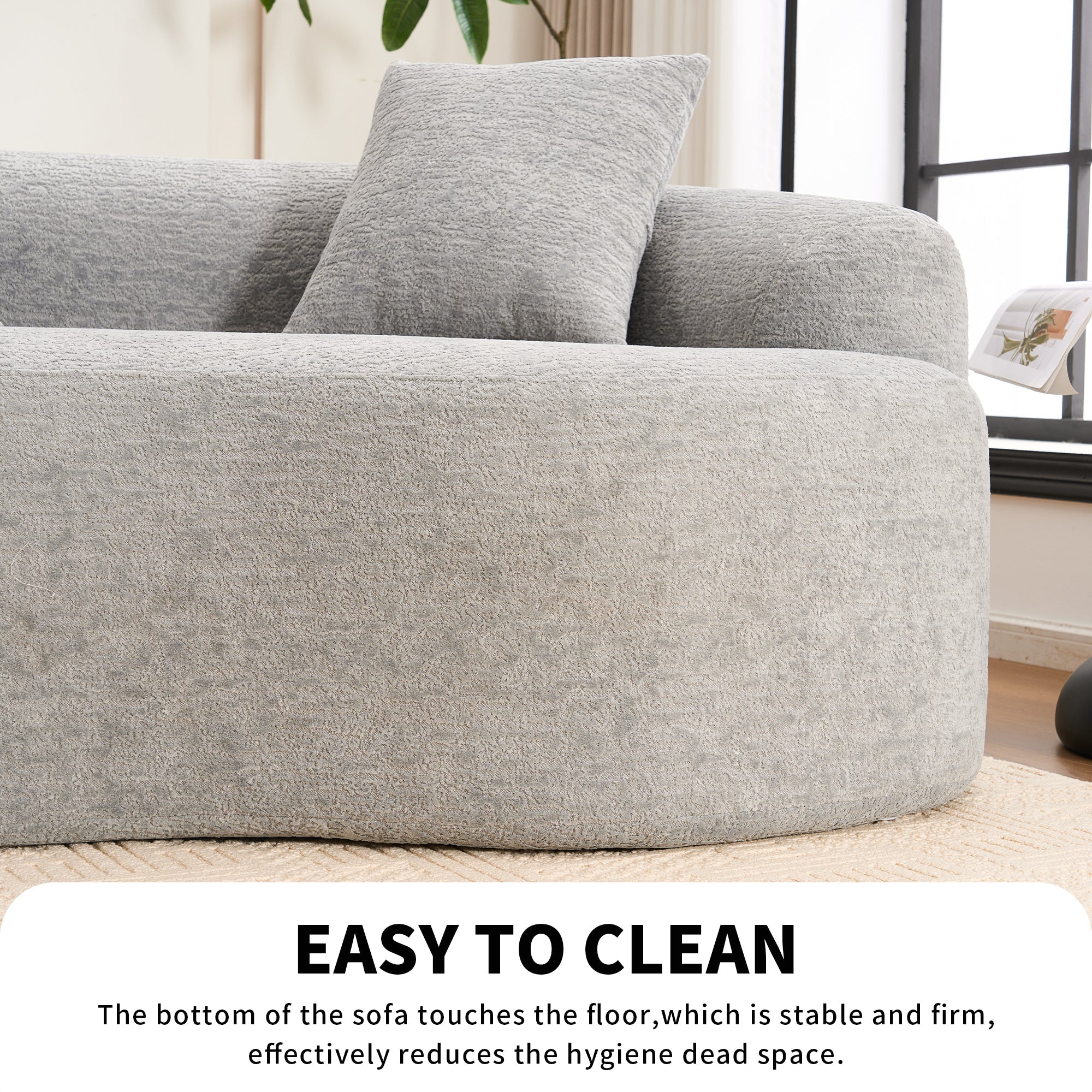 30D High-Density Sponge Sectional Couch for Living Room