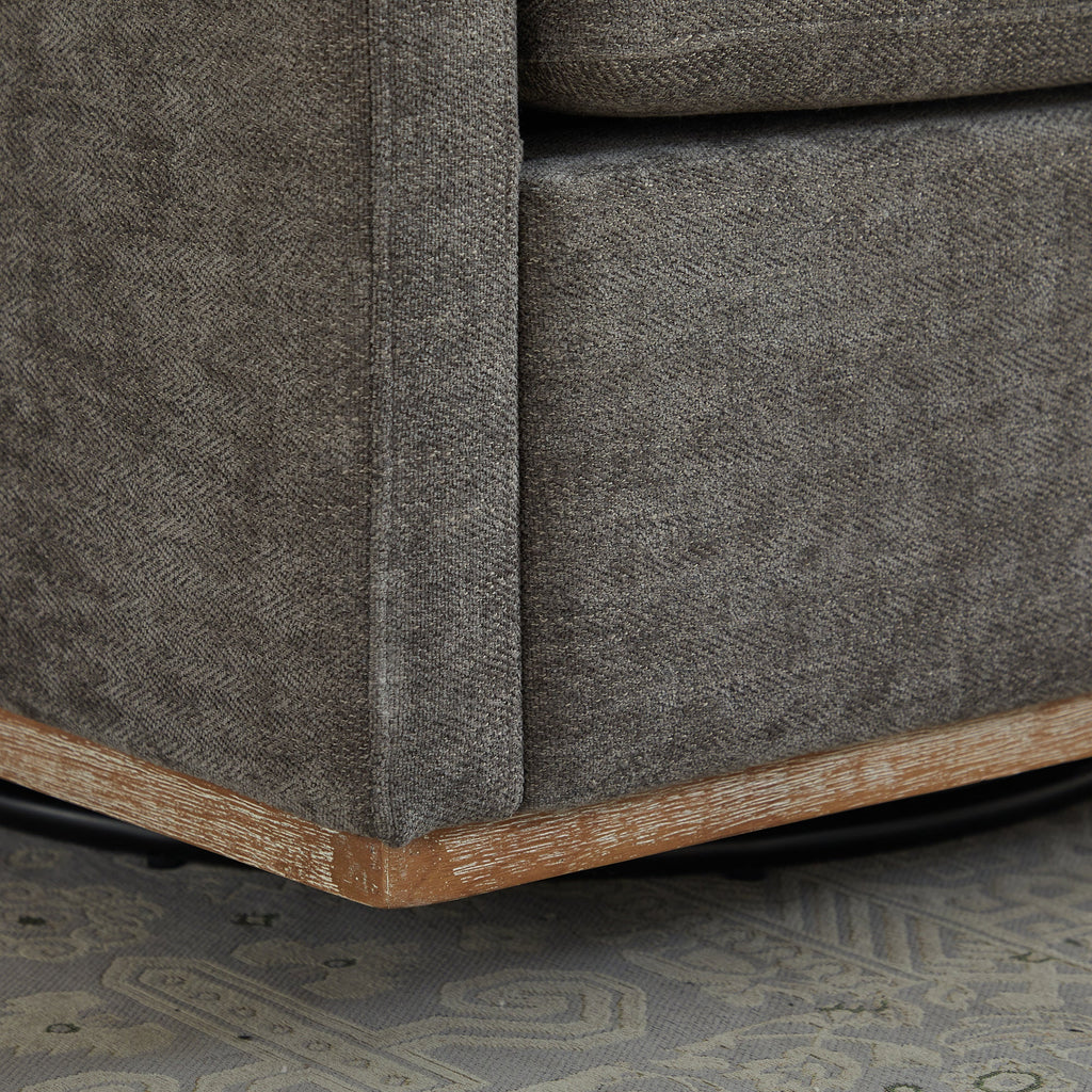 Modern Square Chenille Upholstered Swivel Accent Chair