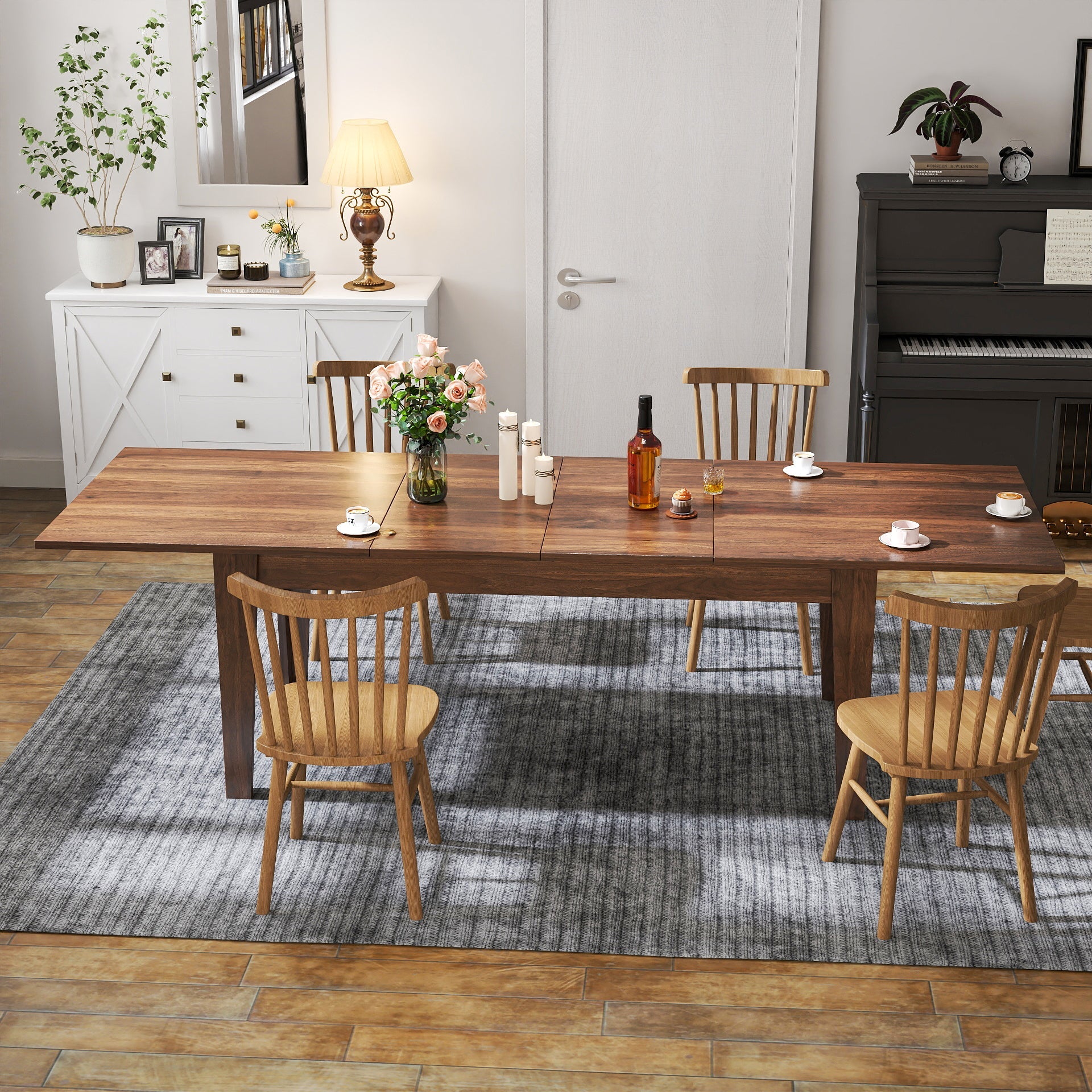 106.3 in Large Extendable Dining Table