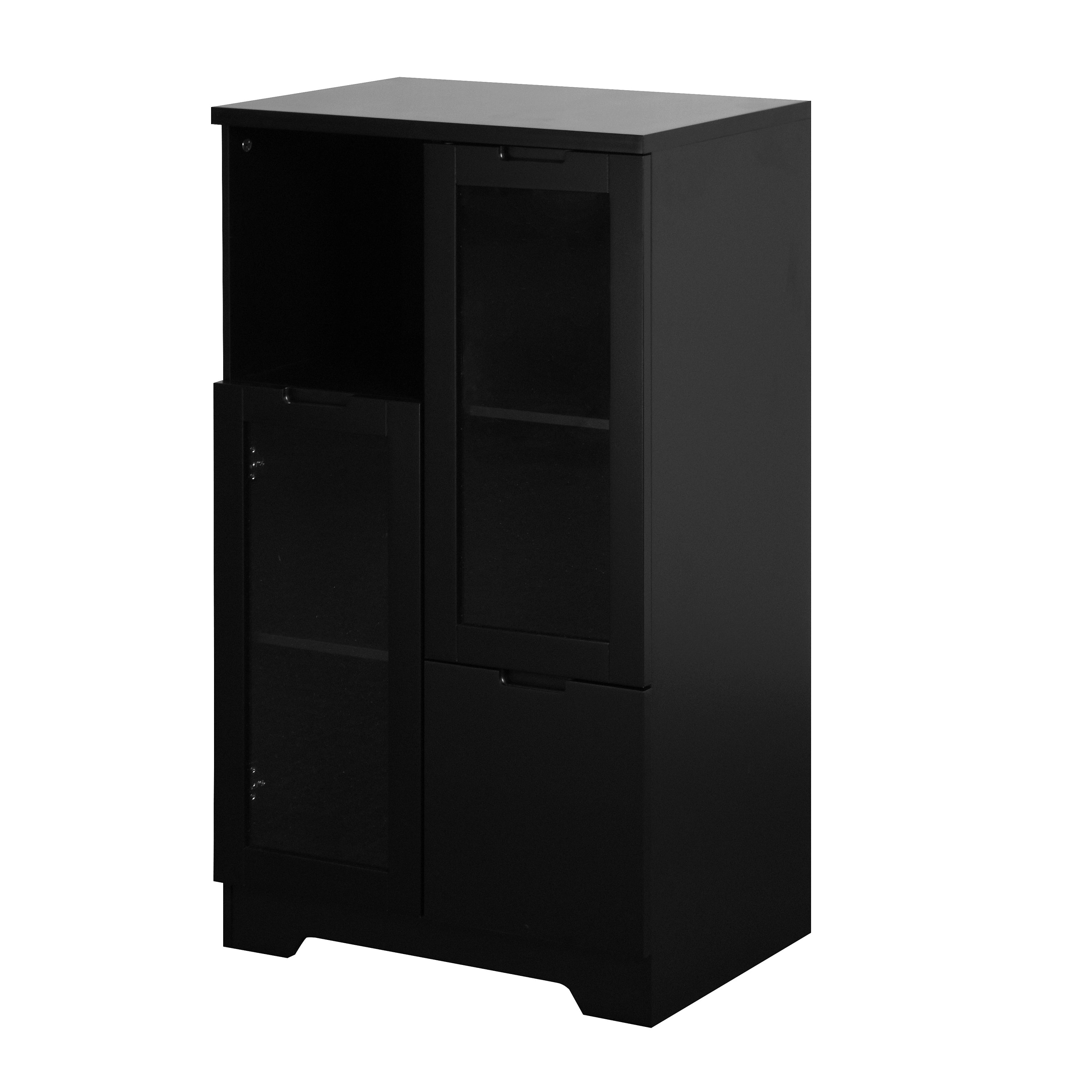 Modern MDF Painted Cabinet with Glass Doors and Drawer