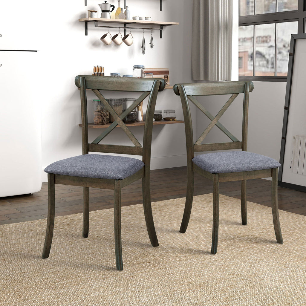 Wooden X Back Dining Chairs (Set of 2)