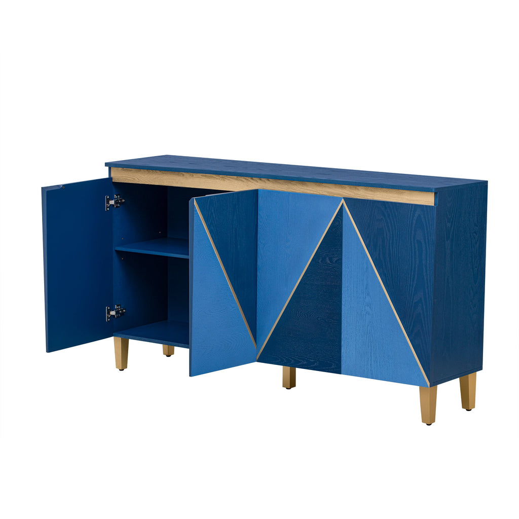 60' Retro Sideboard Cabinet with Adjustable Shelves