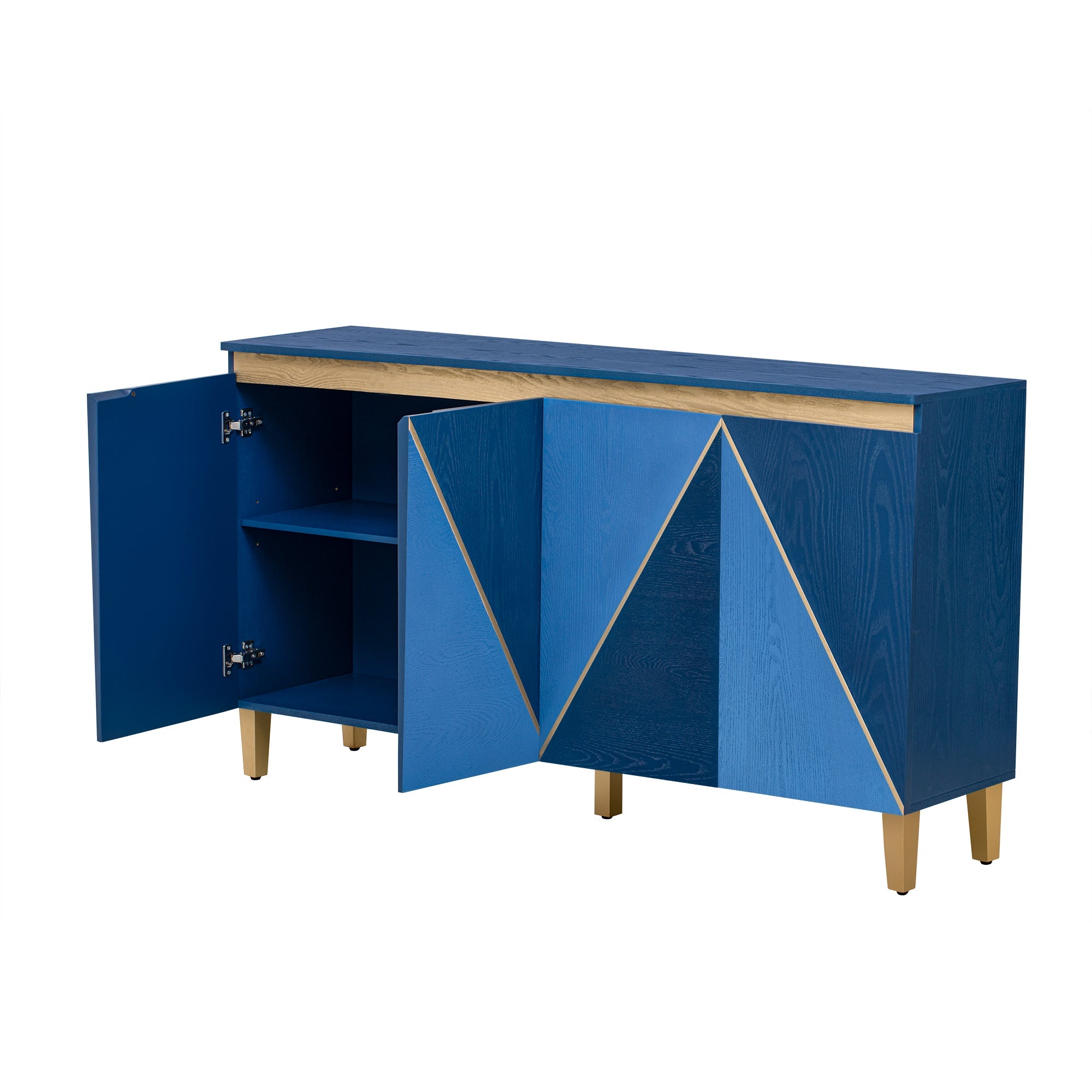 60' Retro Sideboard Cabinet with Adjustable Shelves