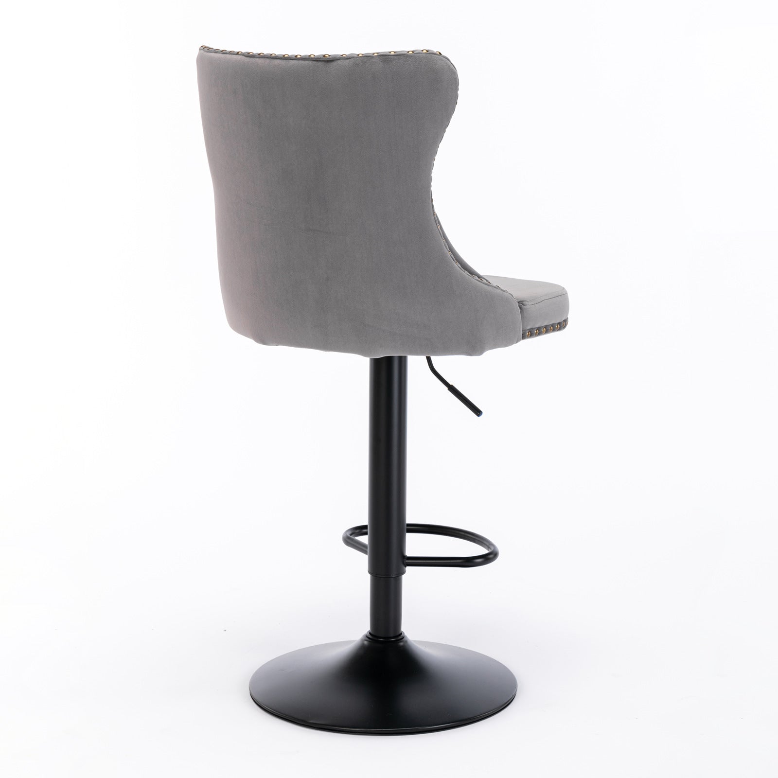 Modern Swivel Velvet Barstools Adjusatble Seat (Set of 2)