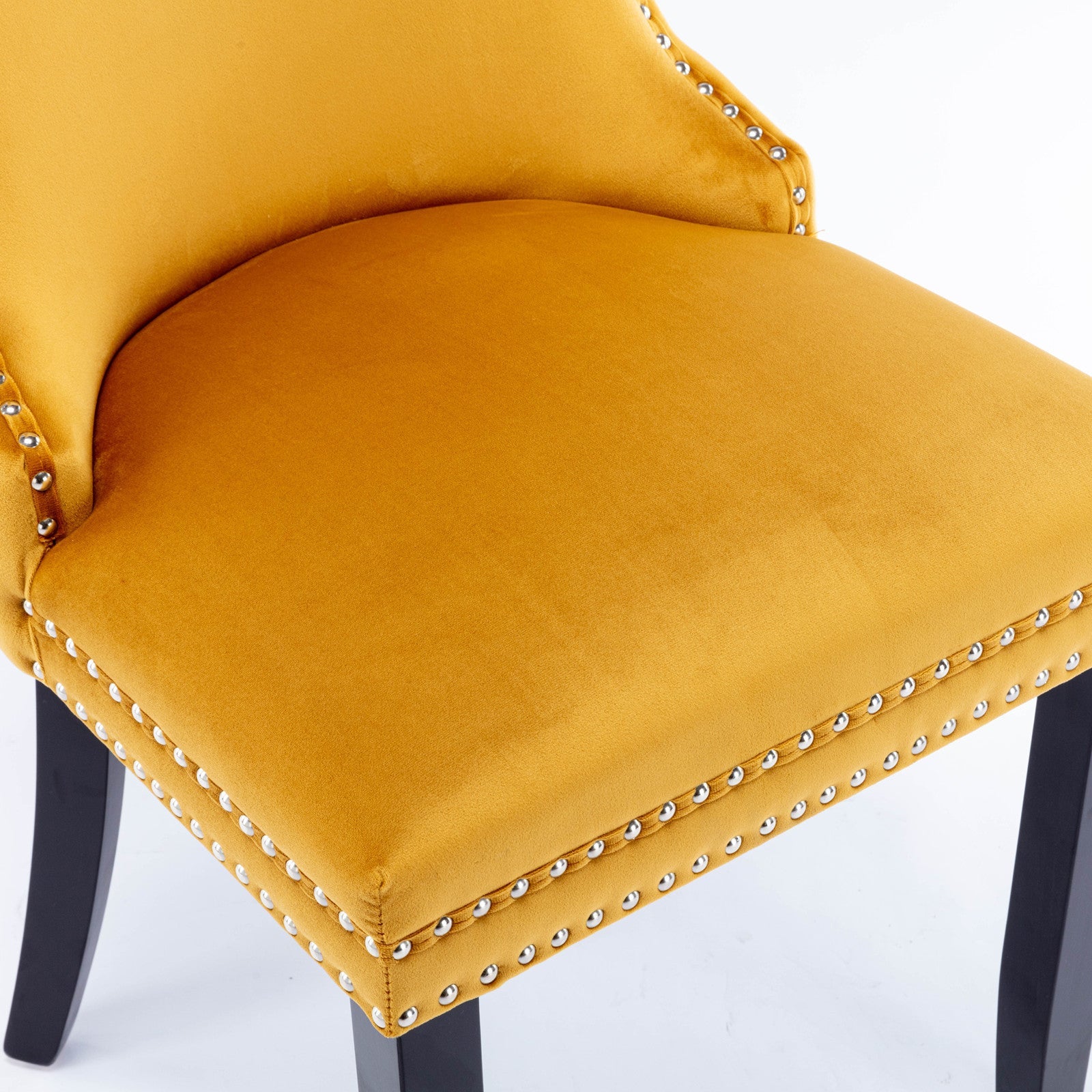 Modern Velvet Upholstered Wing-Back Dining Chairs (Set of 2)