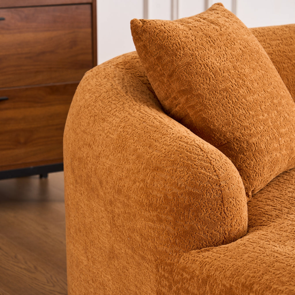 Boneless L-Shape Sectional Sofa with Curved Chaise