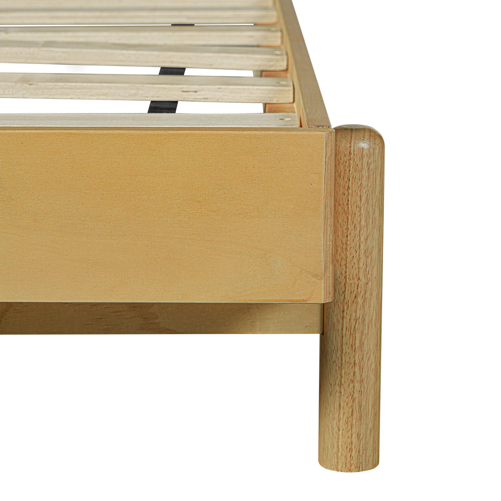 Premium Queen Size Rubber Wood Platform Bed Frame