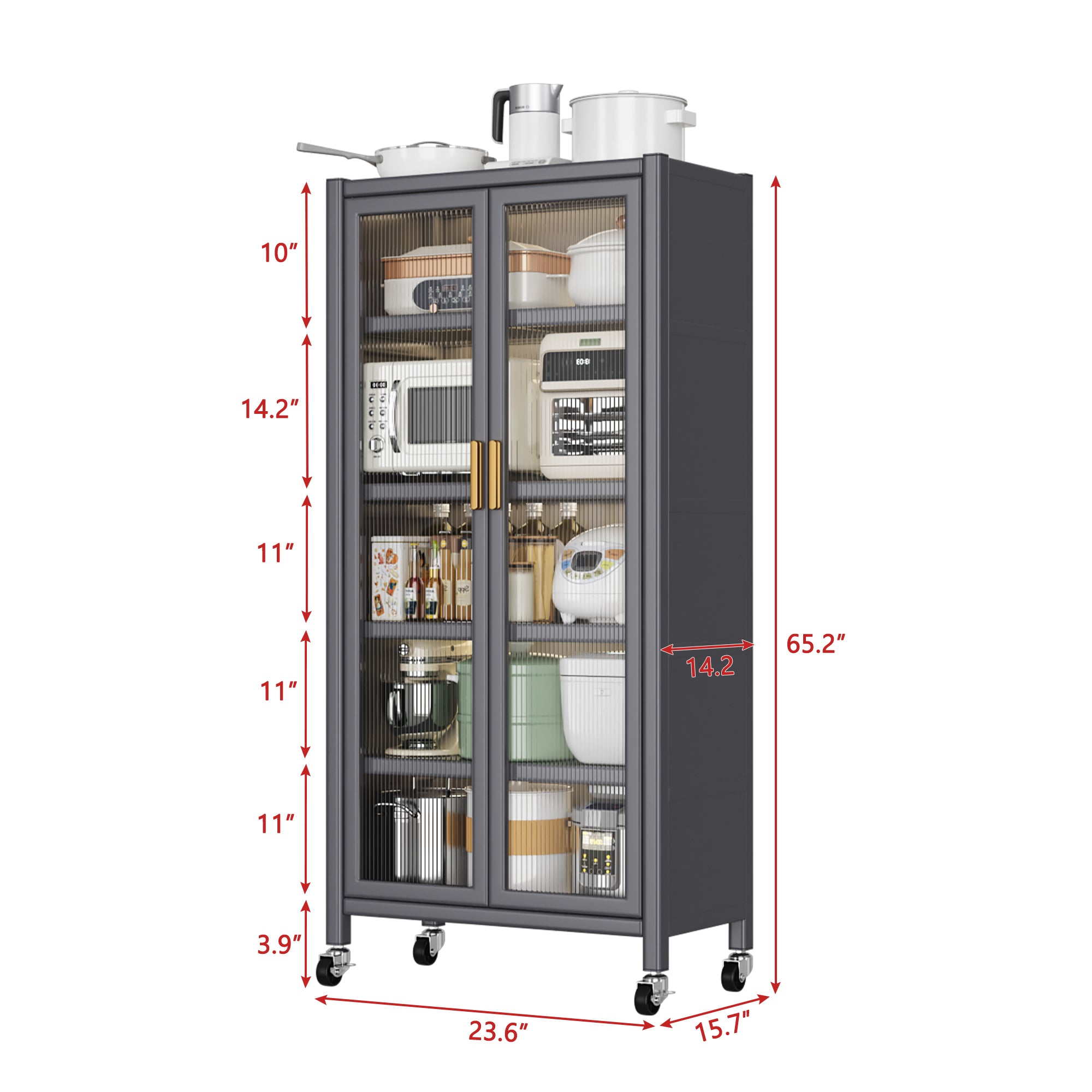 Open-door Kitchen Shelving Storage Cabinets