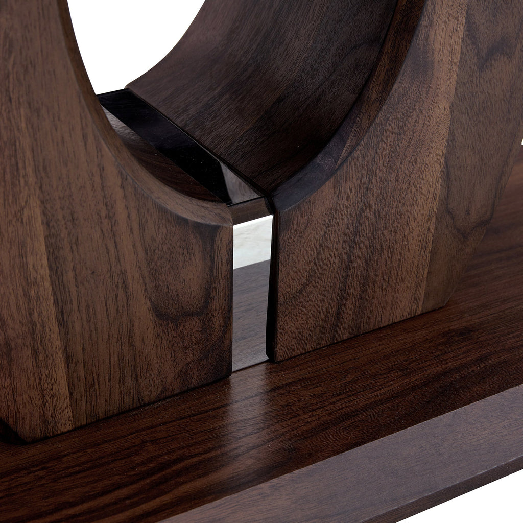 Modern Minimalist Walnut Dark Brown Rectangular Coffee Table