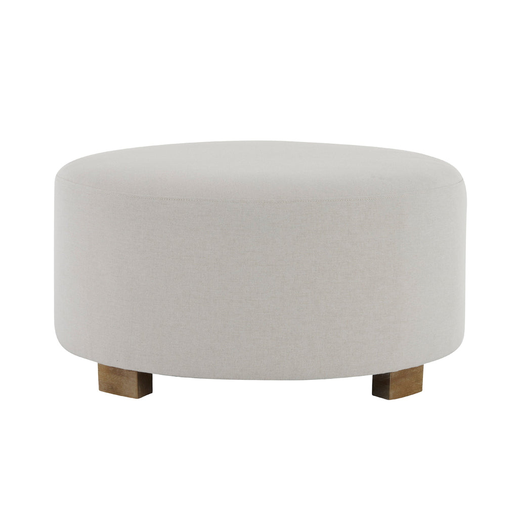 Modern Minimalist White Fabric Round Ottoman