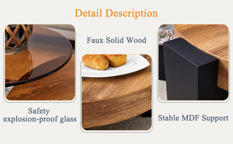 Modern Simple Double-Layer Round Coffee Table