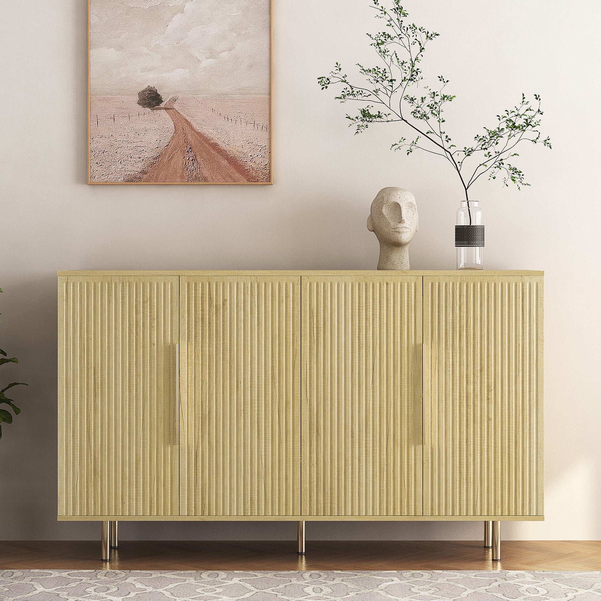 Modern Wood Buffet Cabinet with Storage