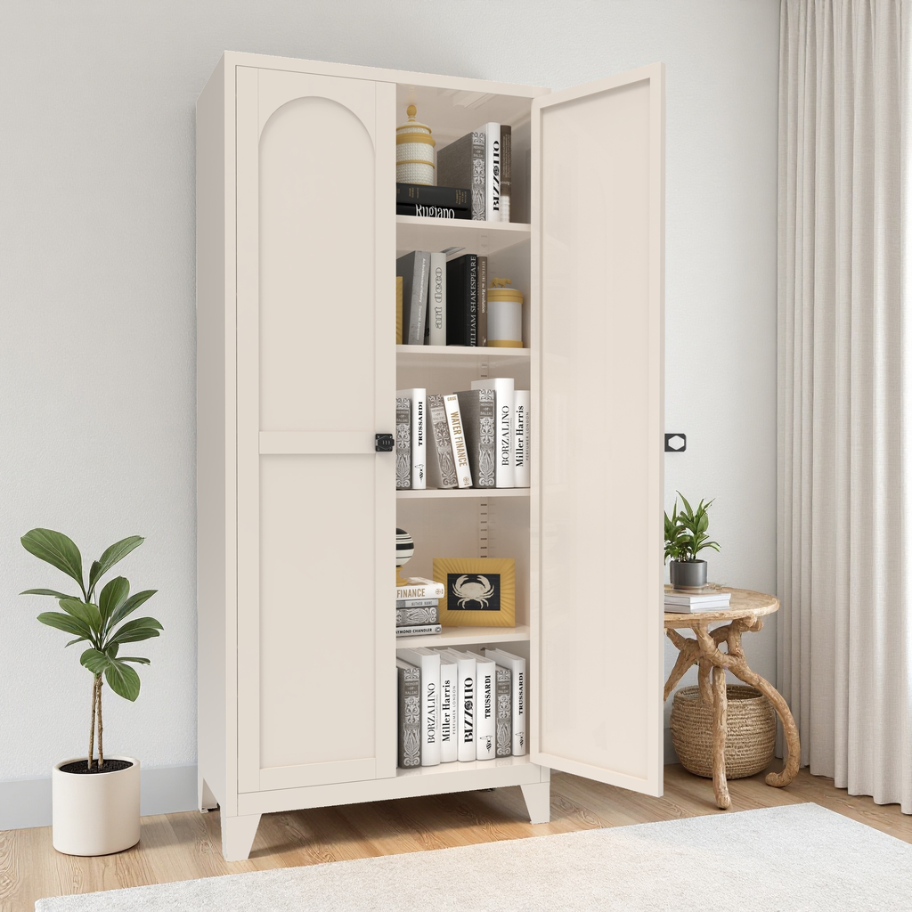 71'' 2 Shapely Doors Cabinet with Lock