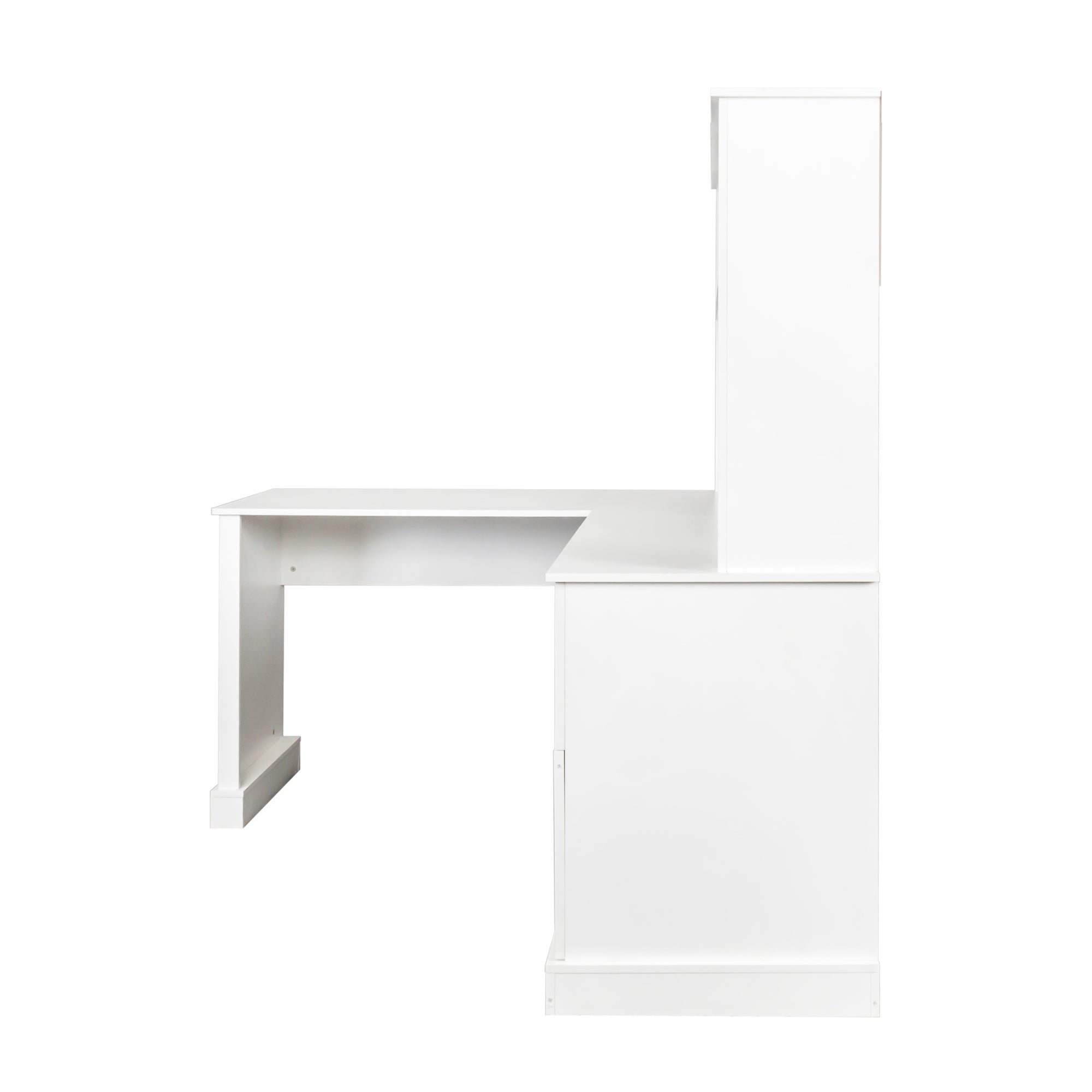Space-Saving Home Office Computer Workstation with Storage Shelves