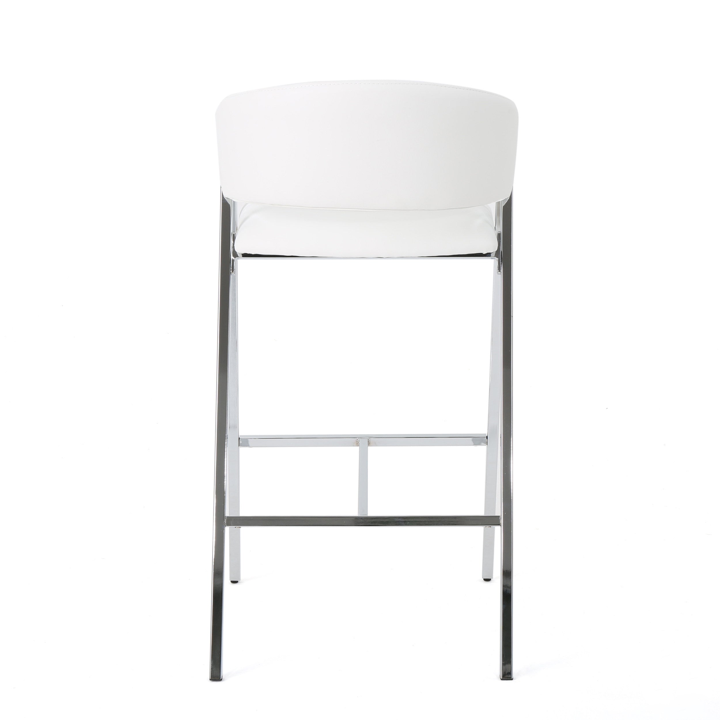 Modern PU Bar Stools with Low Back and Arms (Set of 2)