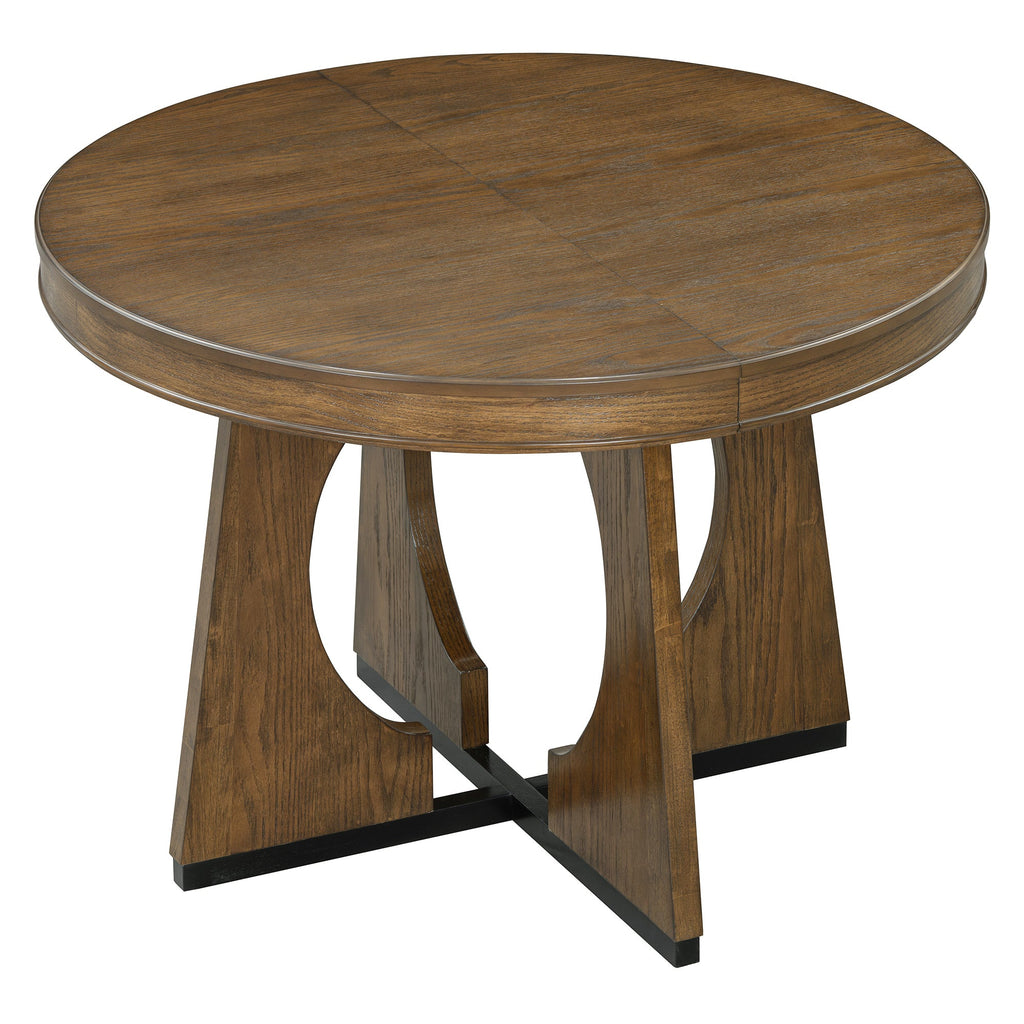 5-Piece Retro Extendable Dining Table Set with 16" Removable Leaf