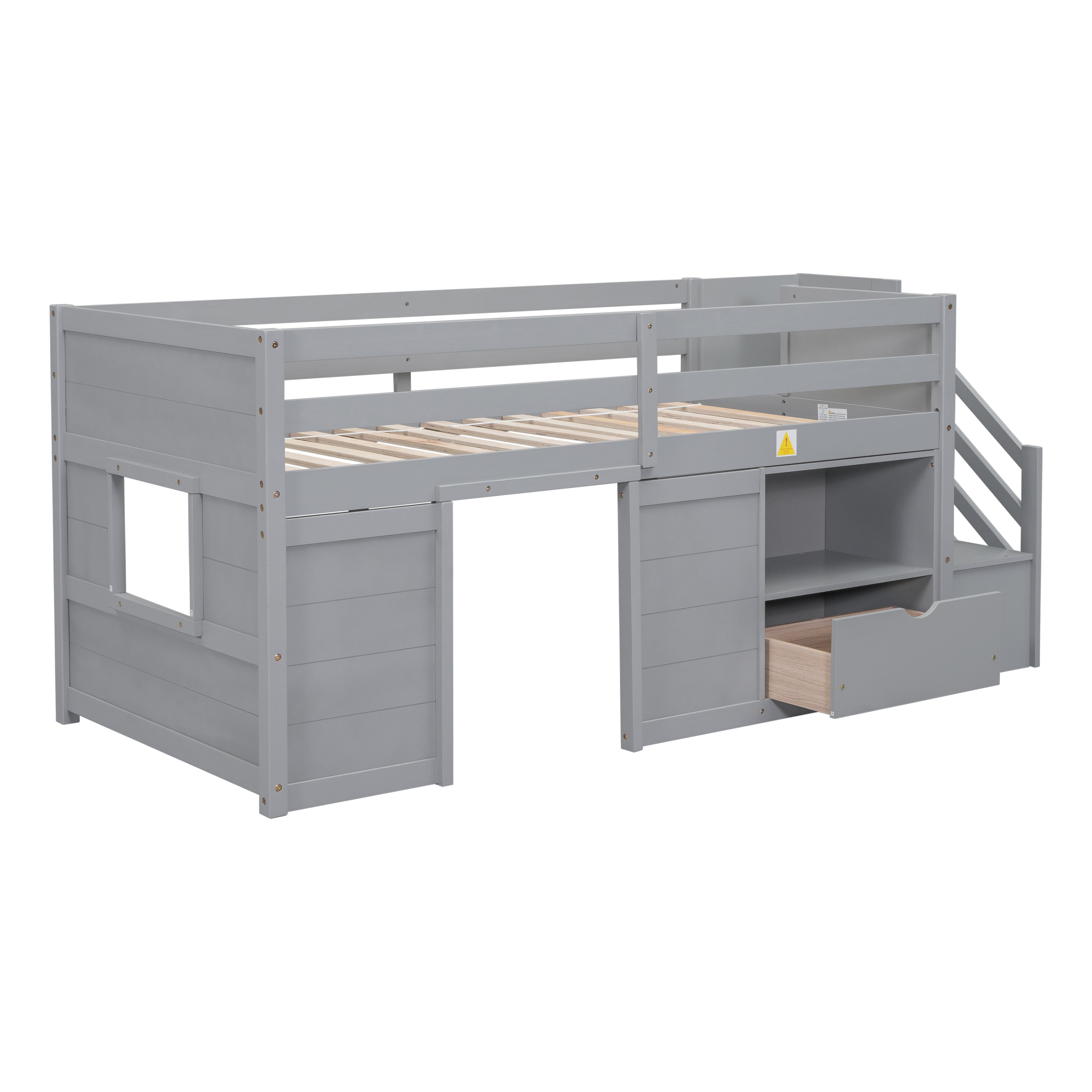 Solid Wood Twin Size Low Loft Bed