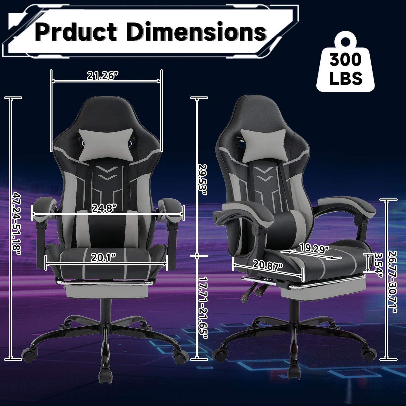 Gaming chair Computer chair Ergonomic chair footrest Office chair lumbarbackrest
